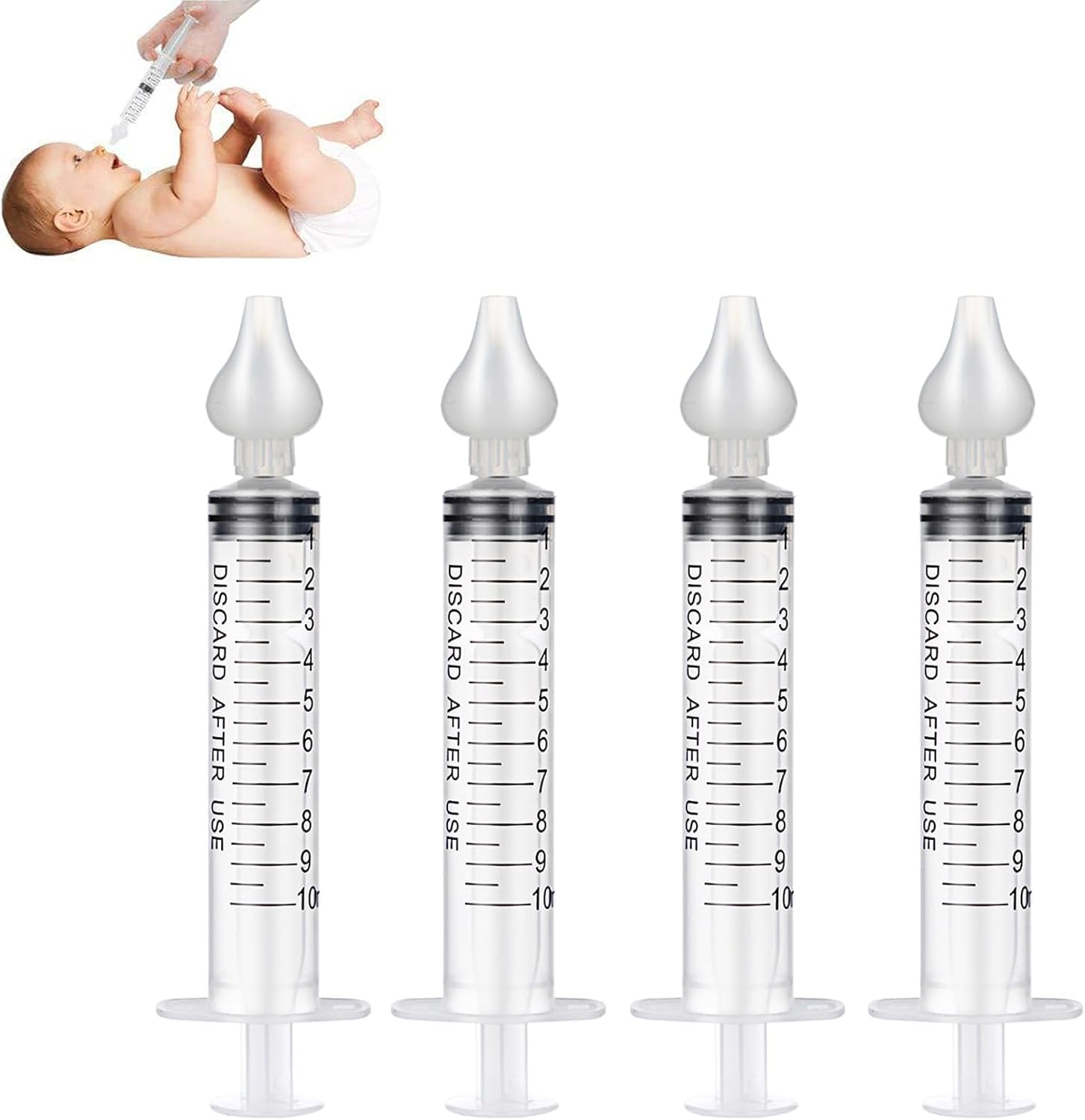 Nachar Sinus Rinse System, 4Pcs Professional Baby Nasal Irrigator Portable Infant Nose Cleaner Quick Rinse Device All Natural Relief - BPA Free More Convenient image number 5