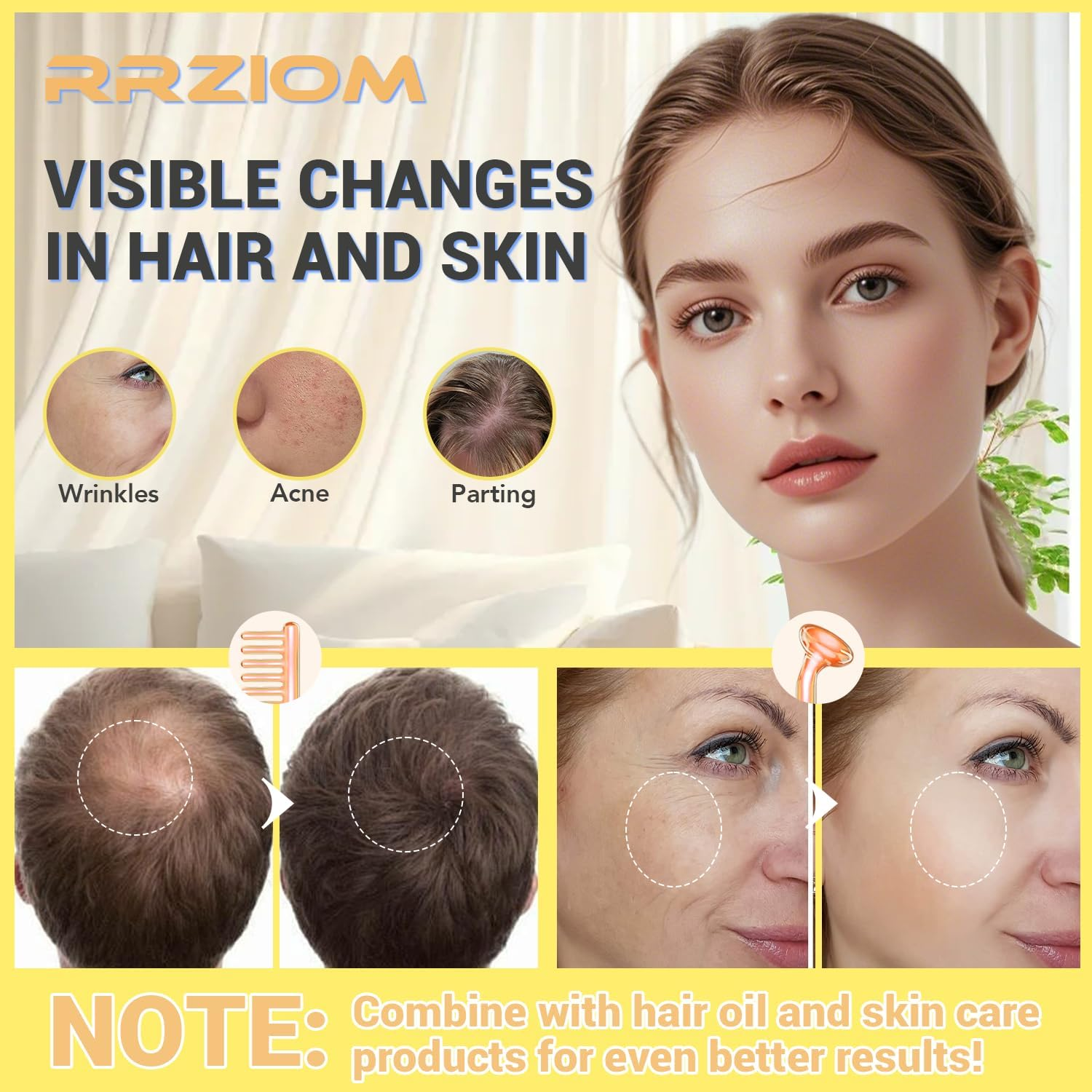 RRZIOM Electric Head Massager 2 in 1 Red Light Scalp Massager for Hair, Scalp, Face, Scalp Massage Brush Electric for Hair Growth, Portable Plug Design image number 1