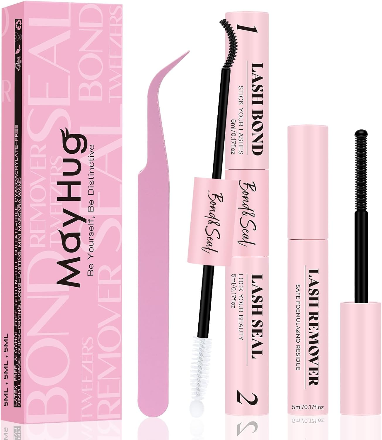 Lash Cluster Glue Bond and Seal Kit with Lash Glue Remover and Tweezers Long-Lasting, Waterproof for DIY Eyelash Extension at Home Use Beginners Friendly Kit 4-In-1 image number 6