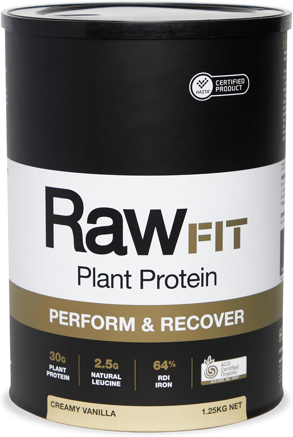 Amazonia Rawfit Plant Protein Perform & Recover Rich Chocolate - Certified Organic, Low FODMAP Certified, Vegan, Sprouted & Fermented Pea & Brown Rice Protein, HASTA Certified, 35G Protein per Serve, Supports Muscle Growth & Recovery, 1.25Kg image number 2