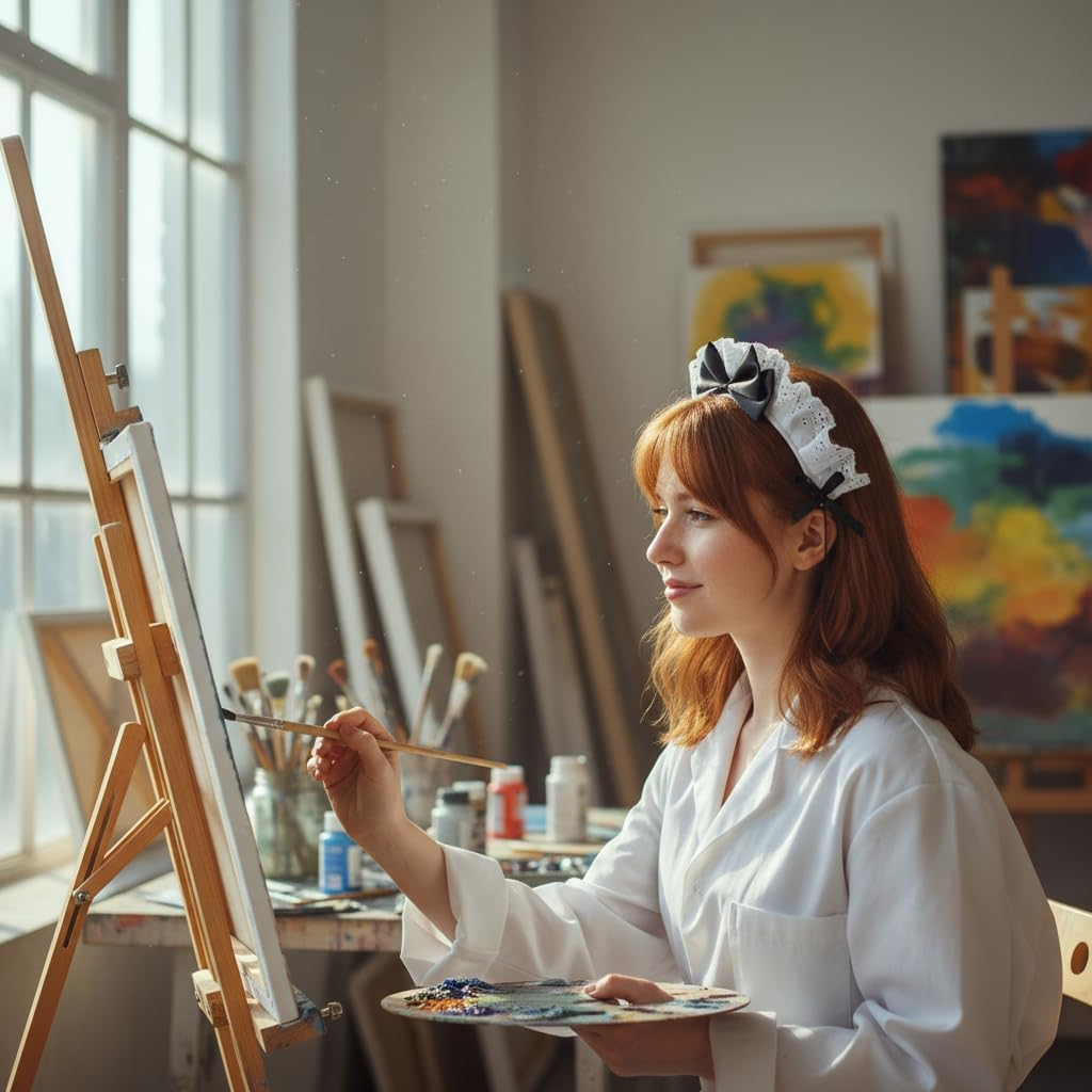 Black Women Girls for Lolita Headband Lace Bow Hair Band Maid Anime Cosplay Headwear Ribbon Bowknot Women'S Fashion Headbands Cute Hair Band Party Hair Accessories image number 3