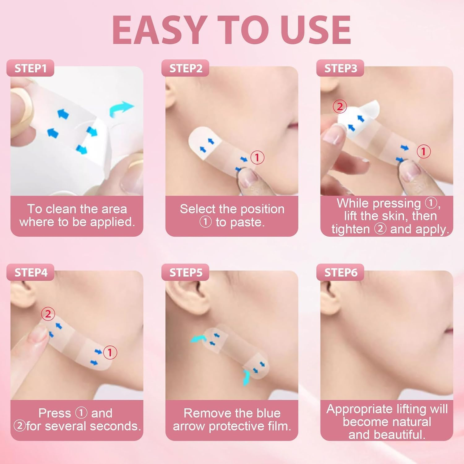 Face Lift Tape Invisible - Instant Face Lift & V Shape Contour - Overnight Wrinkle Patches for Forehead, Neck & Double Chin- Anti-Aging Skin Tightening Tape to Hide Wrinkles & Fine Lines (120PCS)