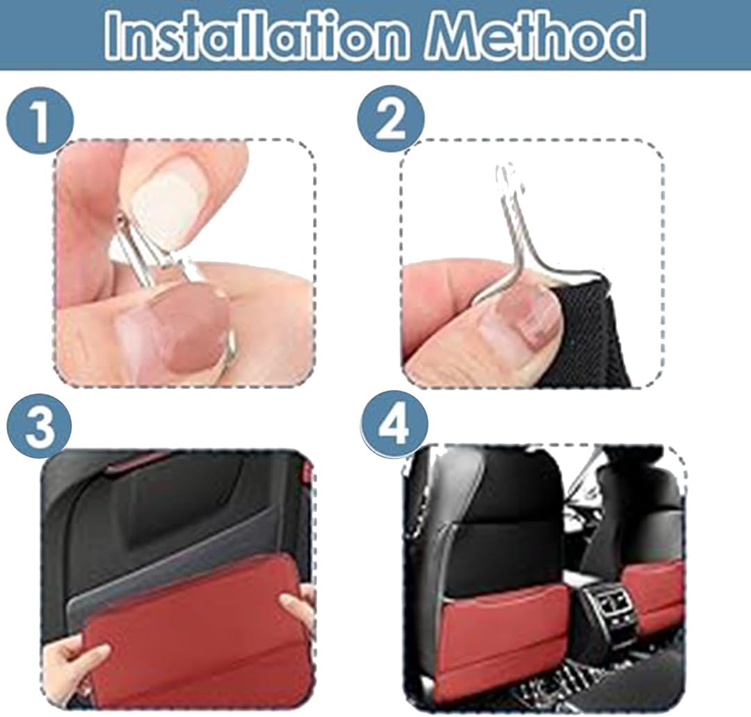 Car Kick Mats for Merc&Edes B&ENZ W204 C180 2011-2014 (Brown) Car Backrest Anti-Kick Pad Seats Back Storage Back Seats Protector Mats - Brown image number 3