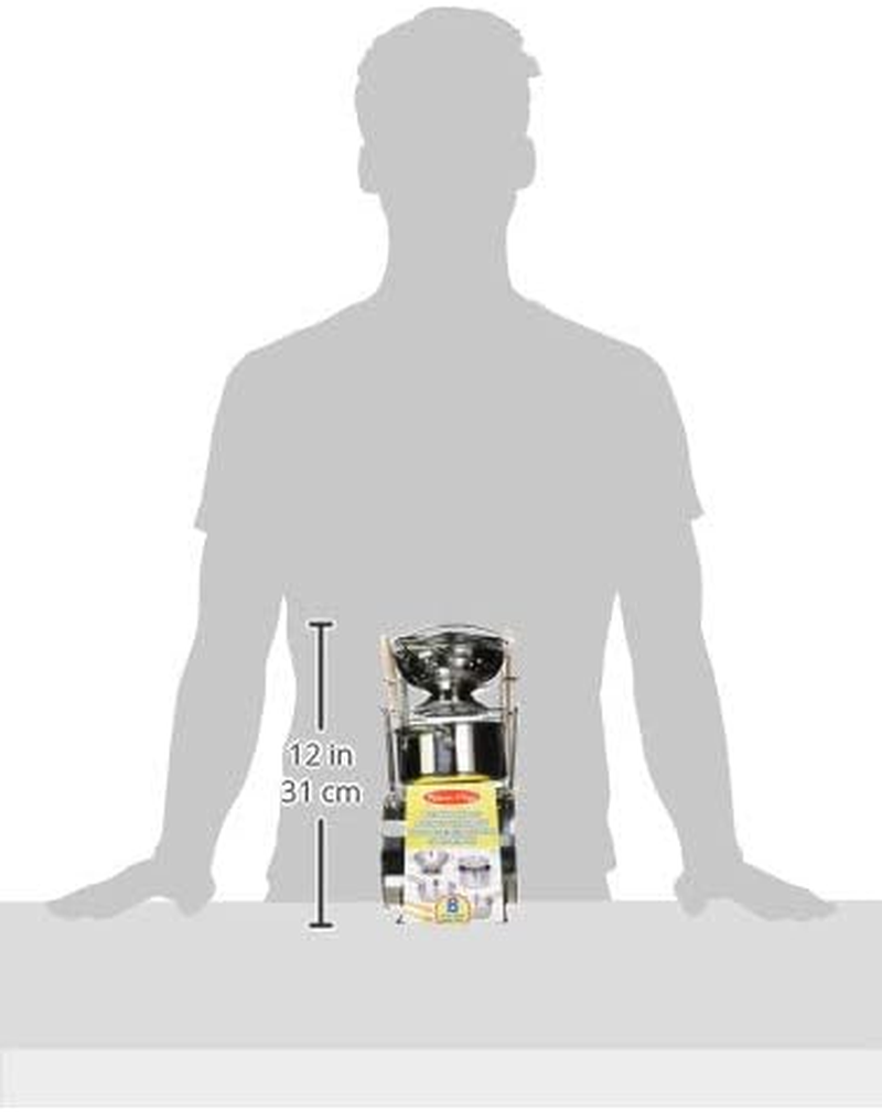 Melissa & Doug Stainless Steel Pots & Pans Pretend Play Kitchen Set &ndash; 8-Piece Cookware & Rack &ndash; Ages 3+ image number 5