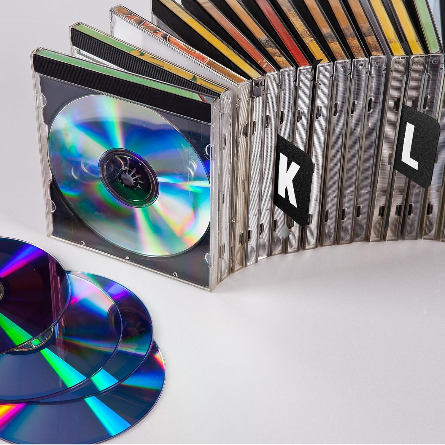 26 Pcs Vinyl Record Dividers A-Z DVD Alphabetical Organizer with Alphabet Tabs for Records, Albums, CD Storage - One Side Printed - White image number 2