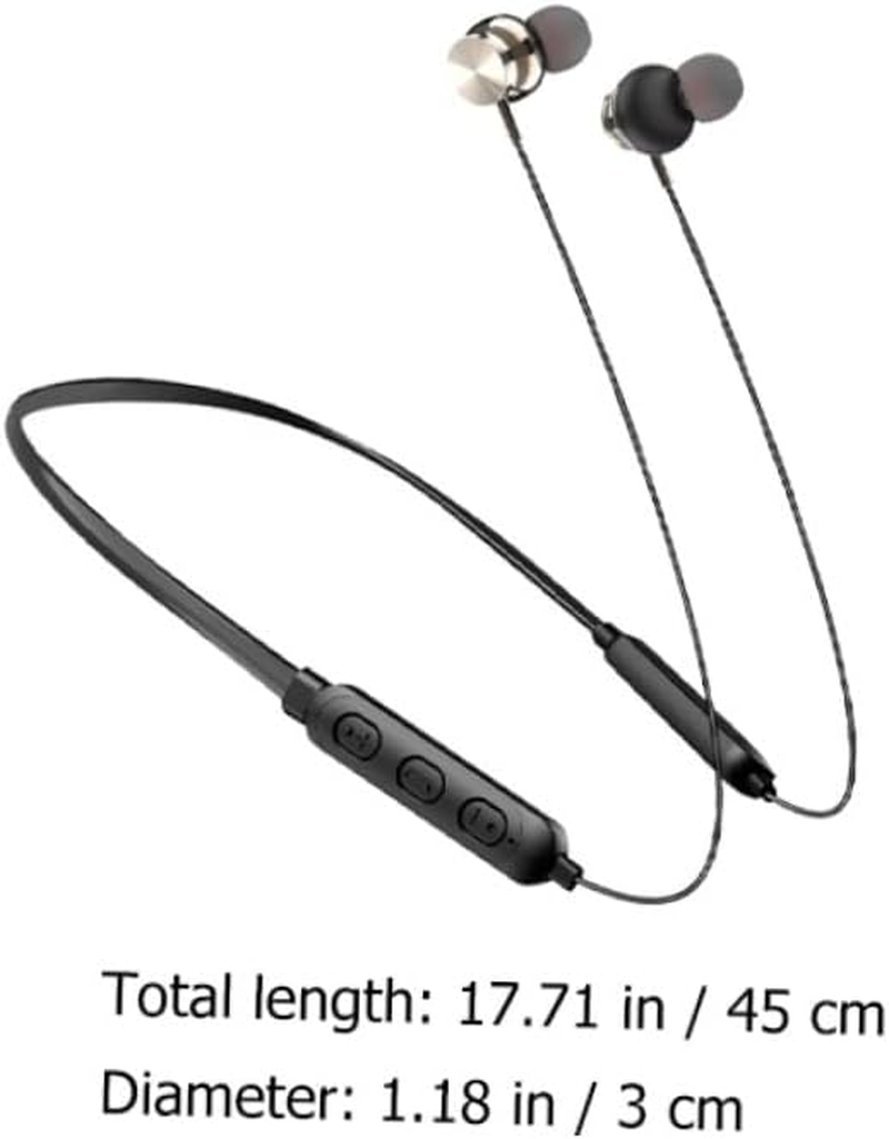 DOITOOL Neck Hanging Wireless Earpiece Stereo in Ear Earbuds with Magnetic Neckband Comfortable Tilted Design for Sports and Outdoor Use Hands Calls and Volume Control