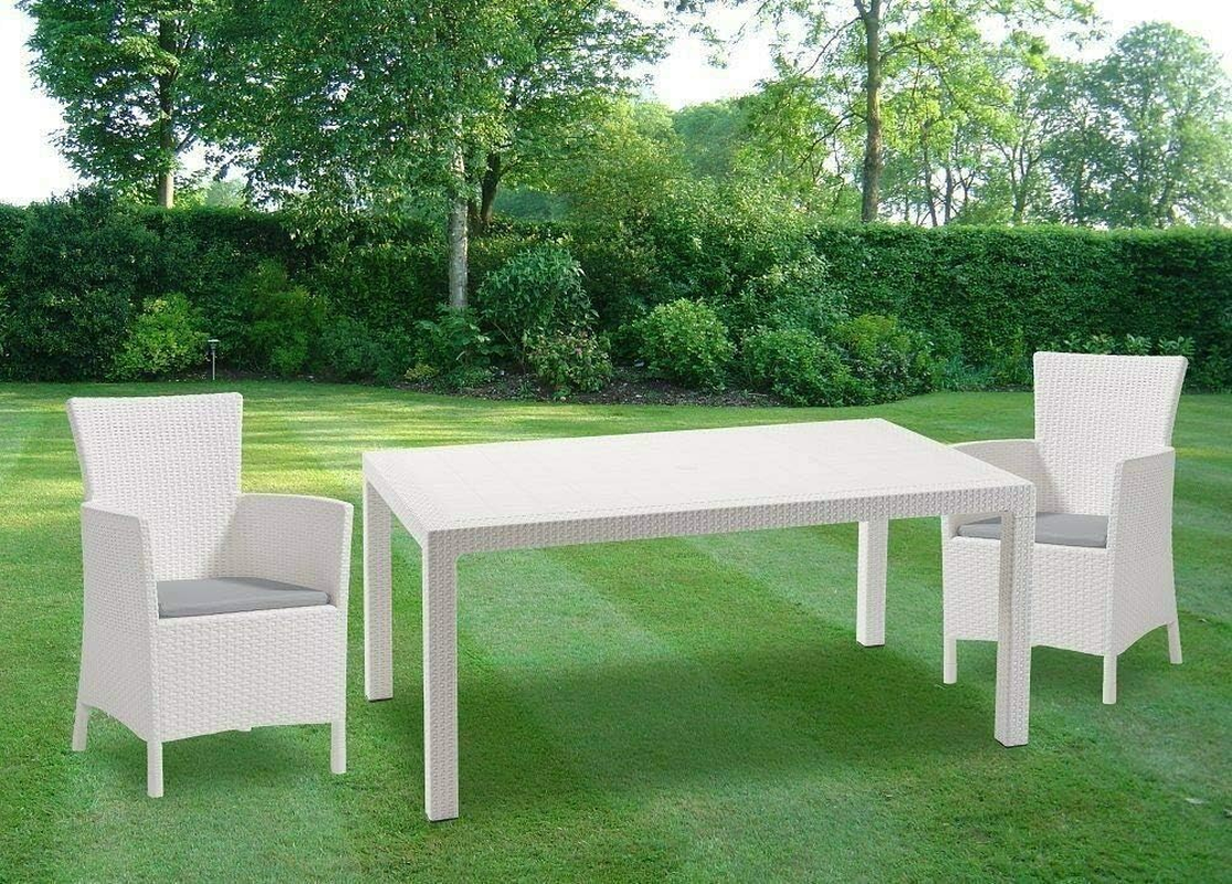 Keter Melody Outdoor Table, White, 160.5 X 94.5 X 74.5 Cm Size