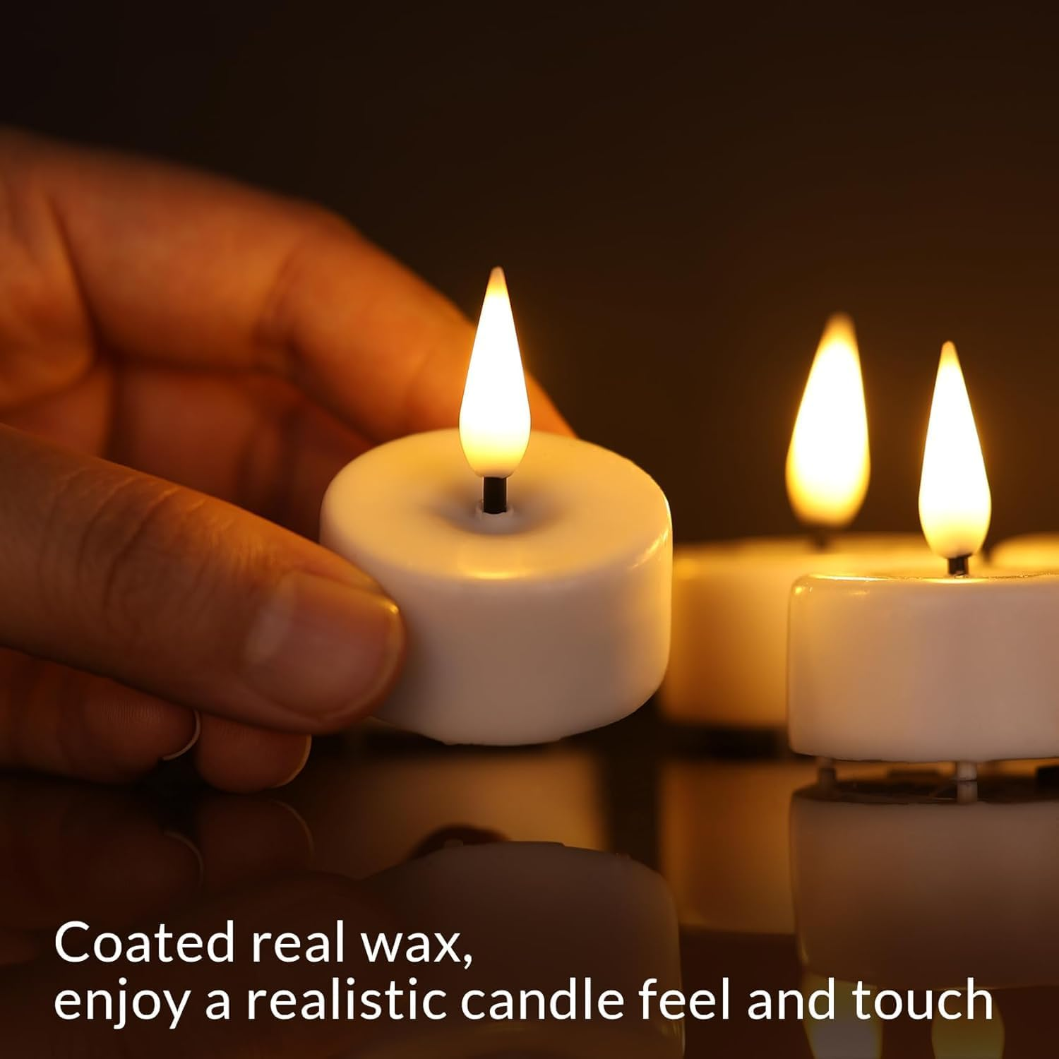 12PC Flameless Candles Battery Operated, 200+ Hours Flickering Fake Candles Electric LED Candles for Home Decor Electric Candle Tea Lights Table Decorations, Wedding, Aniversary, Halloween, Christmas image number 4