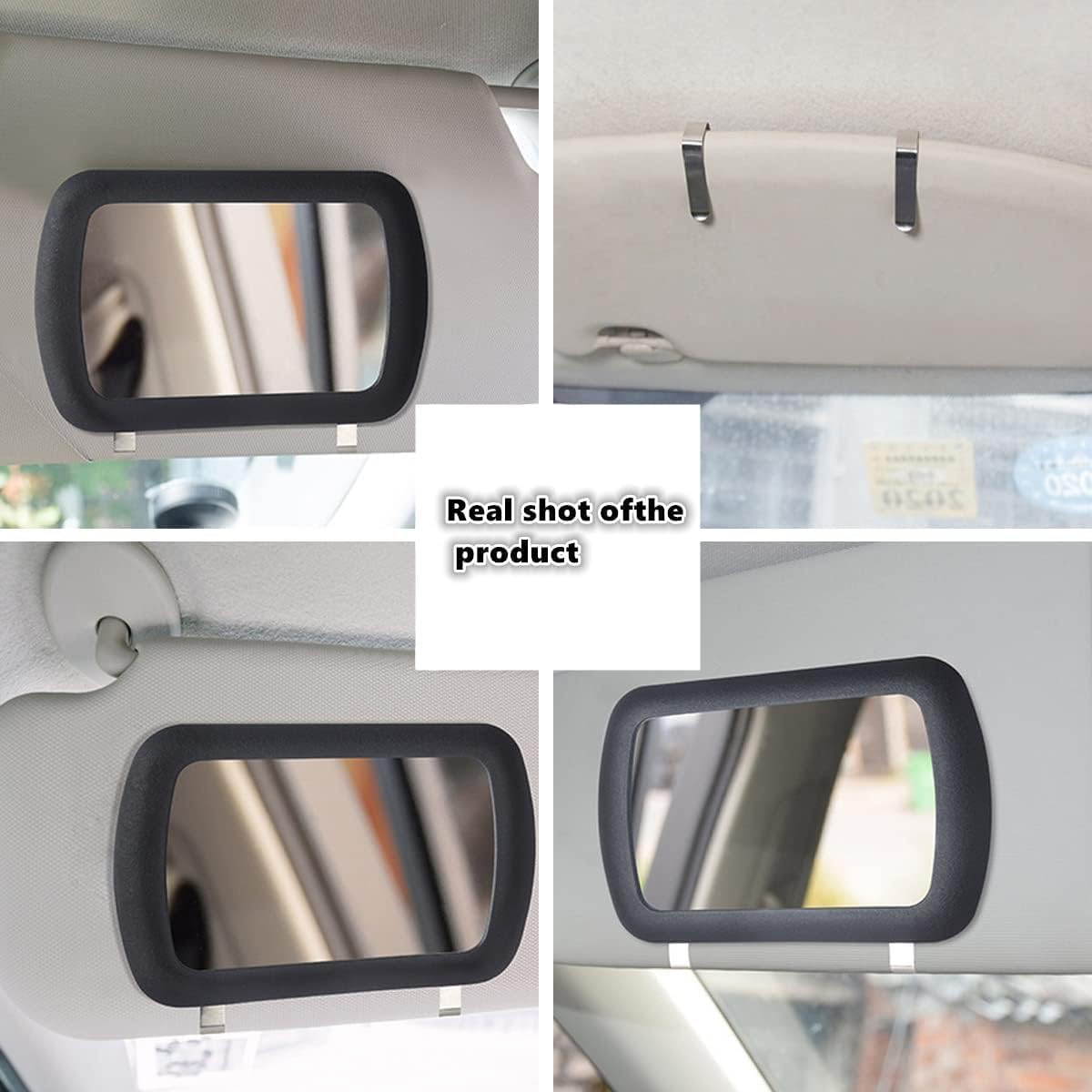 Sun Visor Mirror for Car,Universal Car Vanity Mirror,Ywbfove 16.7 X 11Cm Adjustable Cosmetic Vanity,Automobile Accessories Auto Supplies(Black) image number 1