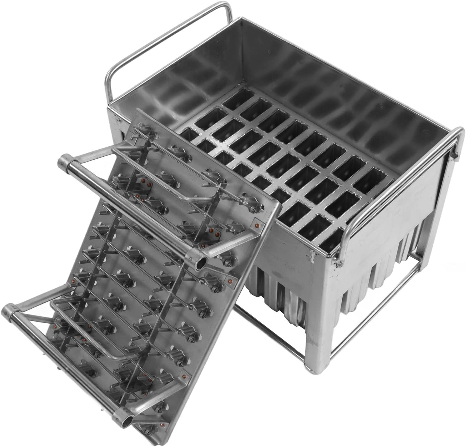 Jiawu Metal Popsicle Moulds, 75Ml Stainless Steel Ice Cream Moulds, 40Pcs Ice Lolly Models, Ice Bar Makers, Food Class Silver Ice Mould for Home, Business, Industry image number 5