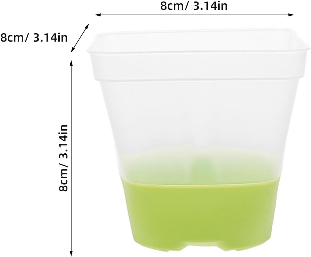 FONDOTIN 18Pcs Clear Plant Nursery Pots - 3" Reusable Plastic Planters with Drainage - Silicone Base Starter Pots for Seedlings Propagation Greenhouse Gardening