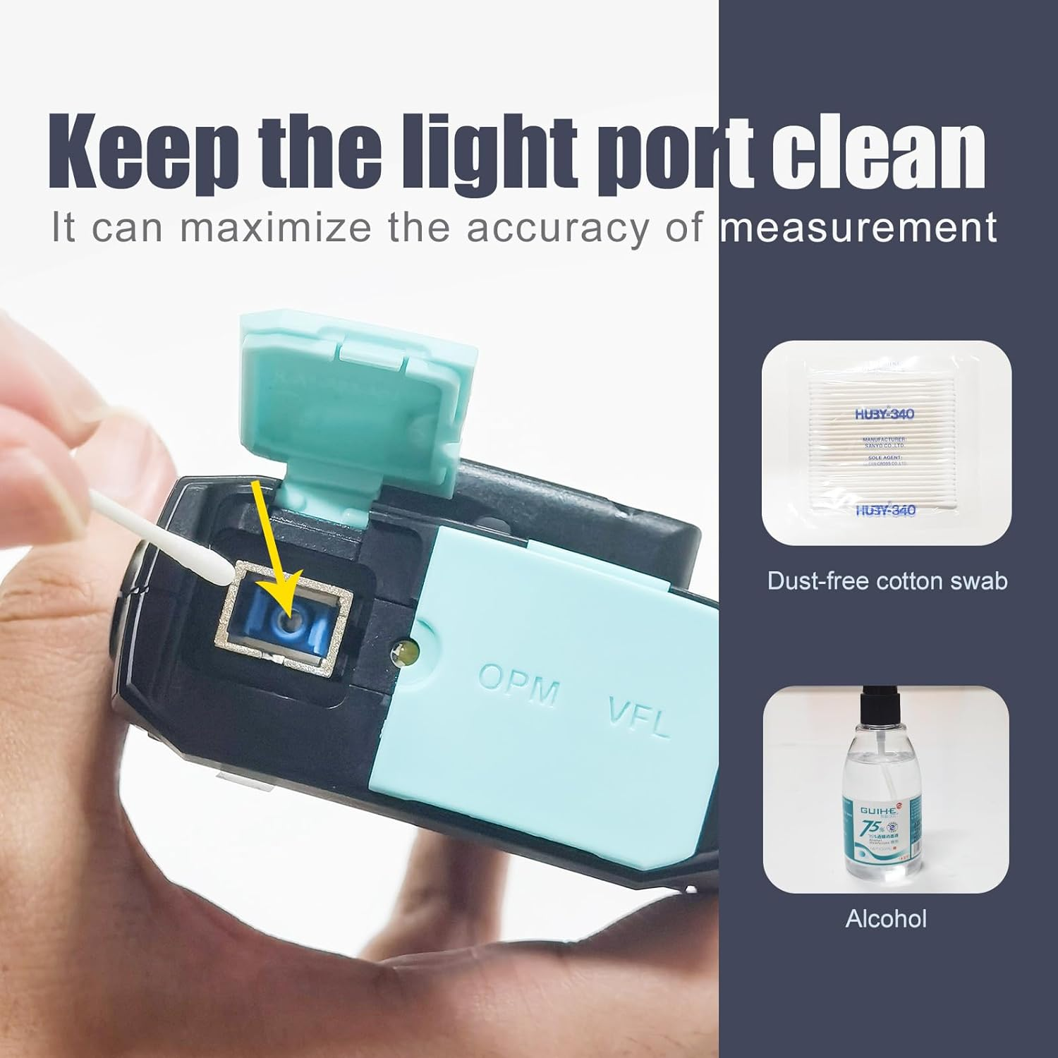 Signal Fire Fiber Optic Tools OTDR Fiber Tester, 1550Nm Mini OTDR Mulit-Function Tester,Optical Light Source W/Built in Opm/Ols/Vfl,Test Rang 0.1-80Km Dynamic Range -50Db~26Dbm image number 2