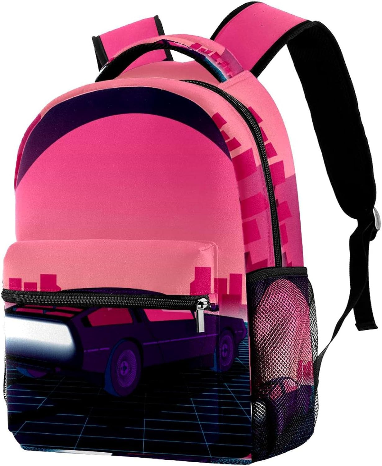 Retro Car S Style Backpack Students Shoulder Bags Travel Bag College School Tote Backpacks image number 3