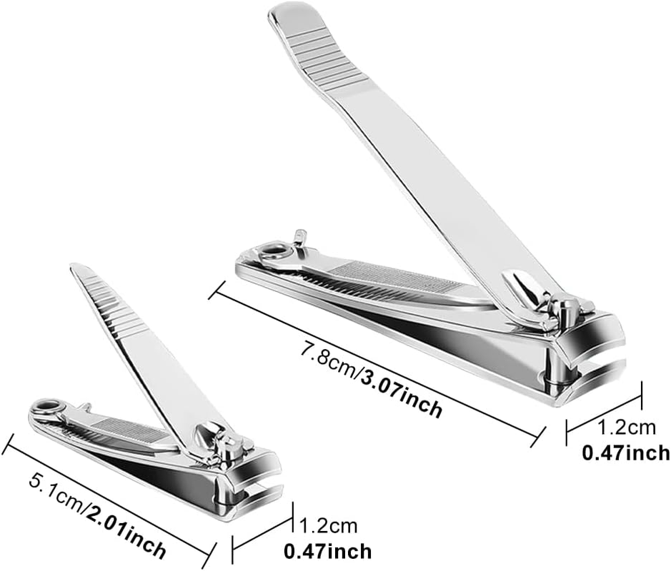 2 Pack Nail Clippers Set, Nail Cutter, Ultra Sharp Stainless Steel Fingernail and Toenail Clipper Cutters,Travel Nail Kit for Men Women image number 5
