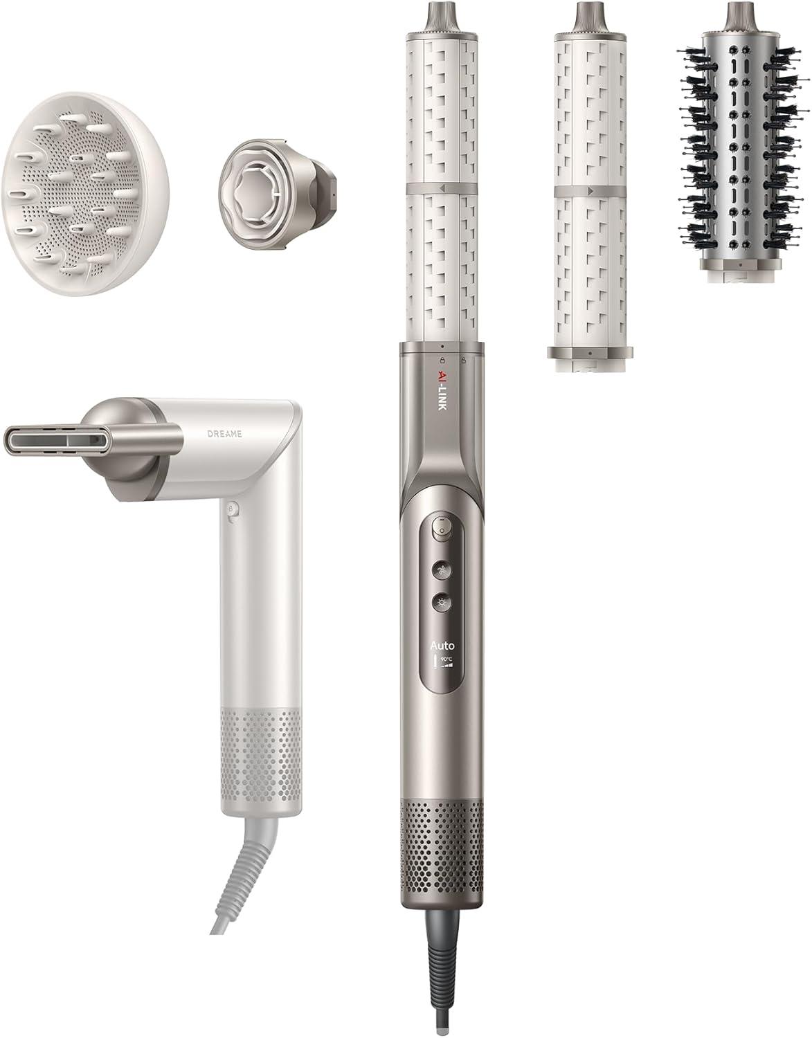 Dreame Dazzle Hair Dryer, Intelligent Nozzle Recognition, Smart Screen, Fast Drying, 110,000RPM Motor, 5 Magnetic Nozzles, NTC, 300,000,000 Negative Lons, 3 Cutomizable Modes, Removable Air Inlet image number 6