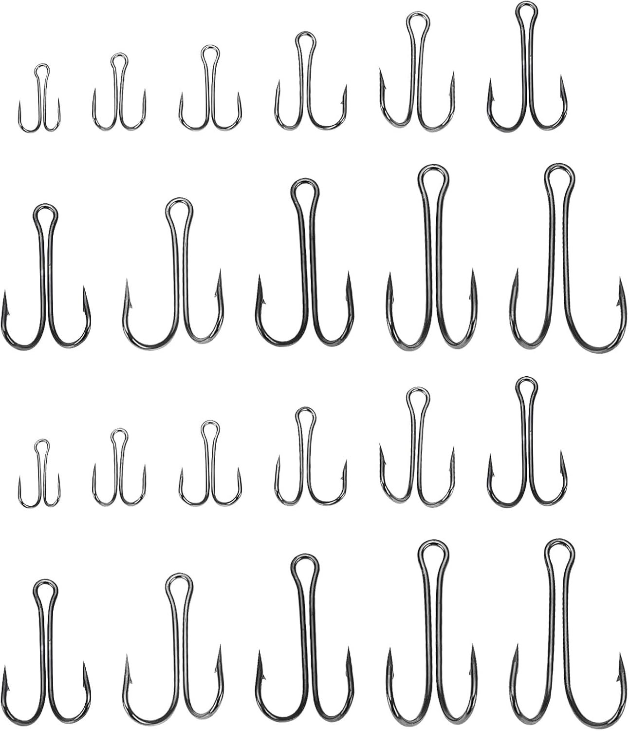 SG Store 55PCS Double Fishing Hooks #1-#3/0 High Carbon Steel Fishing Double Hooks Sharp Open Shank Barbed for Saltwater Freshwater image number 3