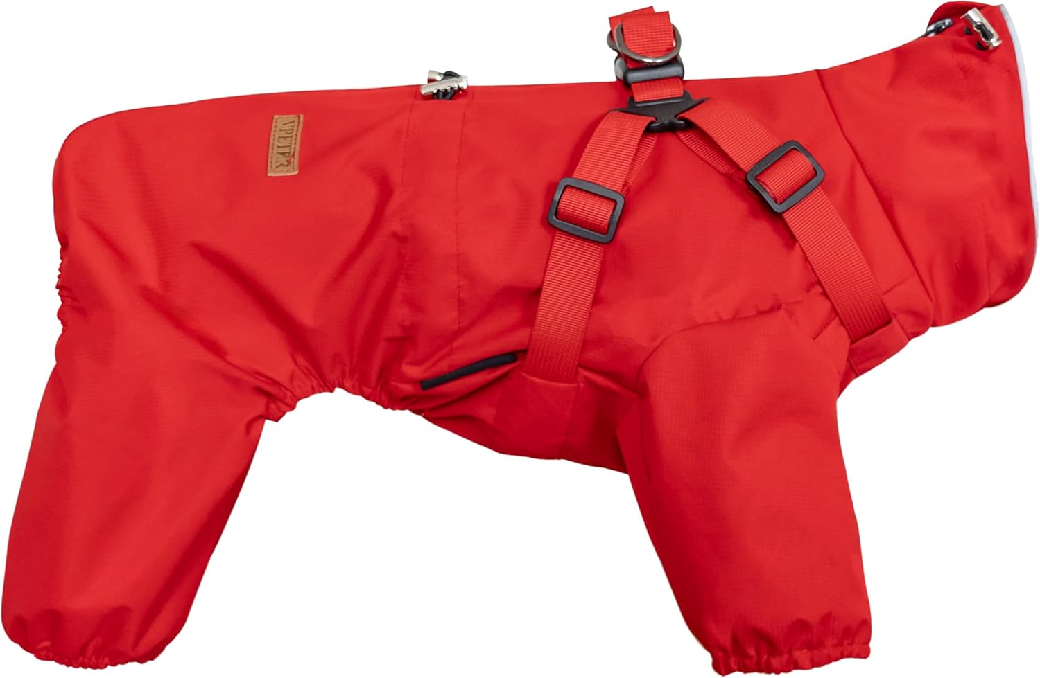 BT Bear Dog Harness Raincoat,Adjustable 4 Legs Dog Jacket with Harness Reflective Jumpsuit Waterproof Coat for Medium Large Dogs,Red 4XL image number 2
