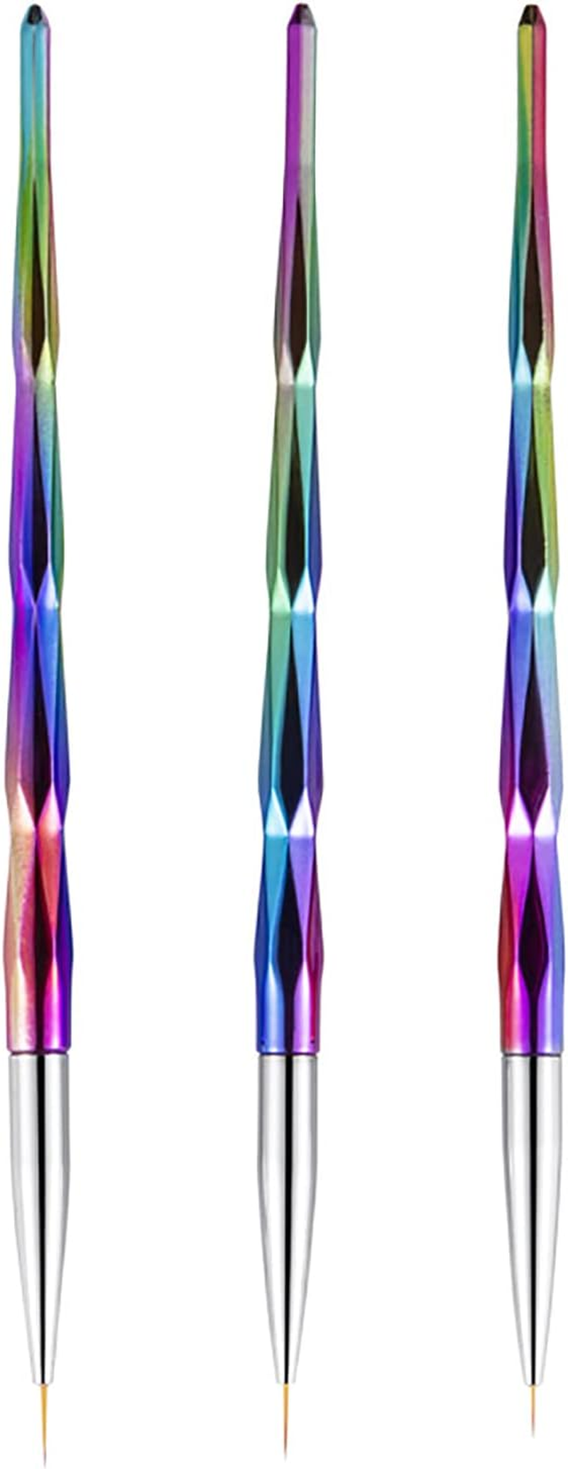 3Pcs Liner Painting Brush Nail Art Brushes Nail Art Pens Liner Brush Professional Painting Nail Art Design Brush Pen DIY Nail Art Tool for DIY Nail Art Designs(7/9/11Mm) image number 4