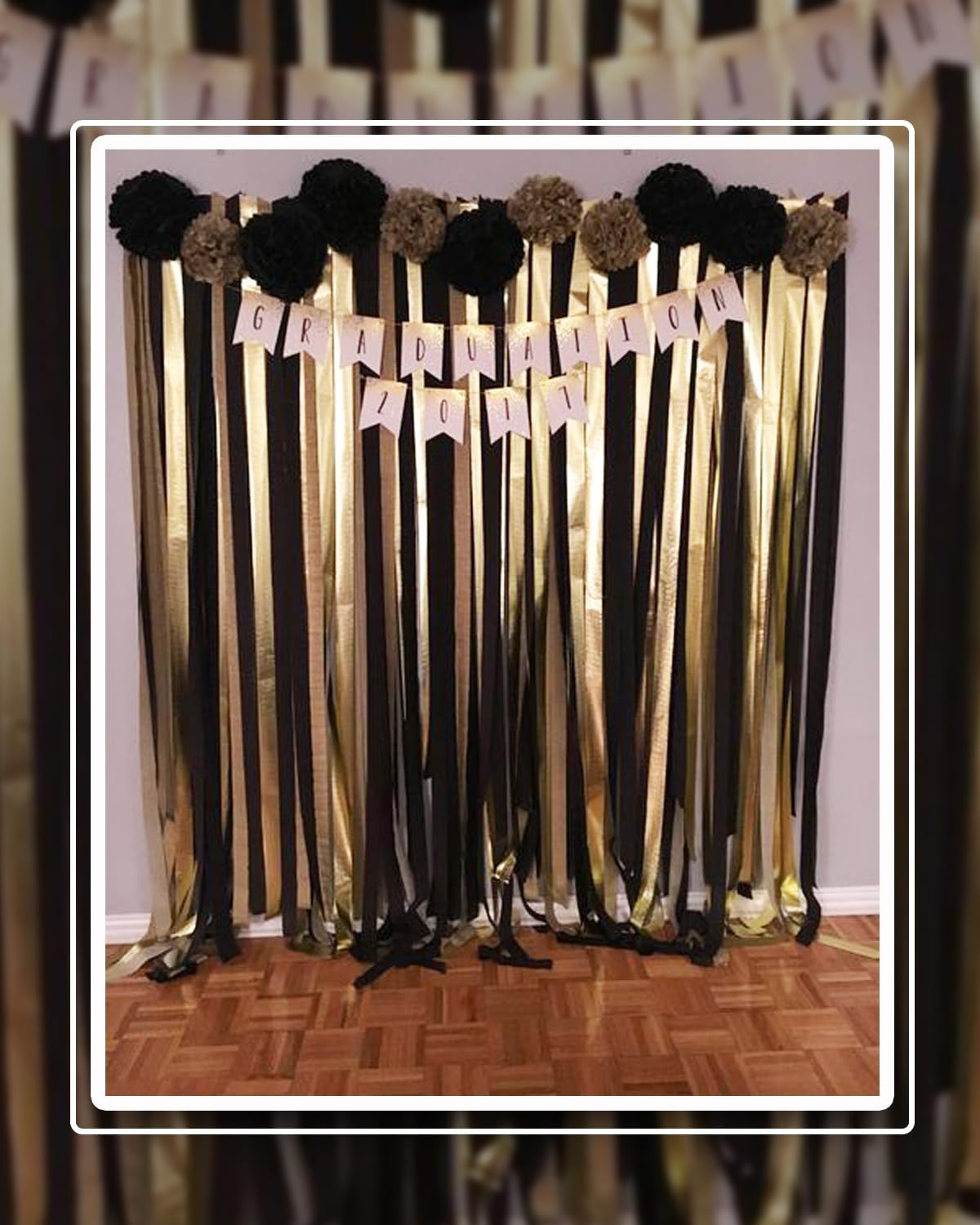 Gold Crepe Paper Streamers 6 Rolls for Party Streamers Decorations Birthday Wedding Baby Bridal Shower Backdrop Craft Supplies (1.8 Inch X 82 Ft/Roll，492Ft) - Antique Gold image number 5