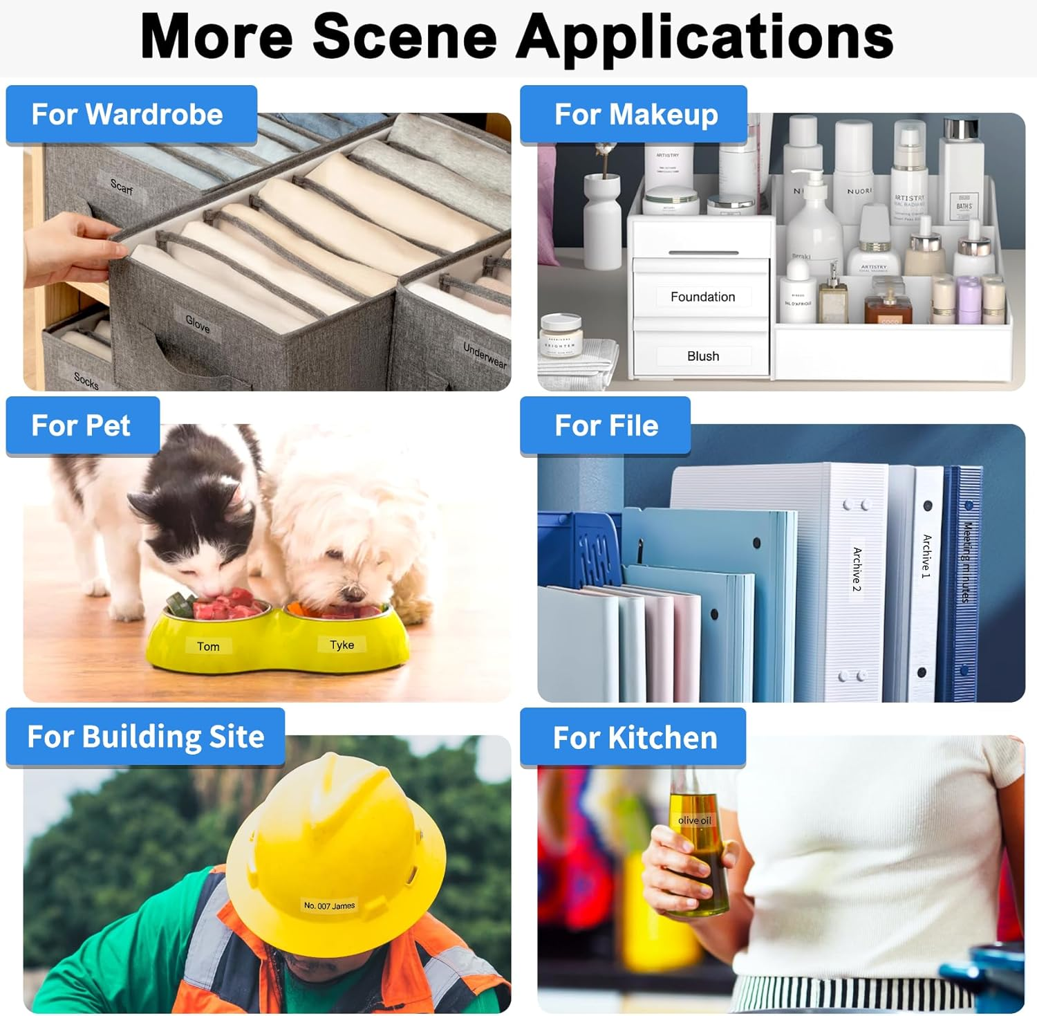 3-Pack TZ Tape 12Mm Clear Replacement for Brother Tze-131 TZ-131 P Touch Label Tape 12Mm 0.47 Laminated Black on Clear Label Maker Tape for Brother Ptouch PT-D600 PT-D200 PT-D210 PT-D400 - Blue,Black image number 4