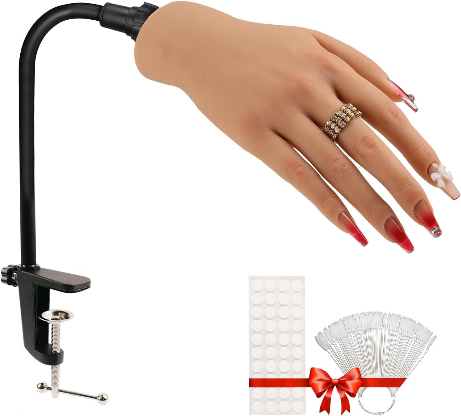 Silicone Practice Hand for Acrylic Nails,Silicone Nail Hand Practice,Silicone Nail Hand for Show,Fake Training Hand with Manicure Kits for Diy/Nail Salon Artists/Nail Artist（3#-Right） image number 4