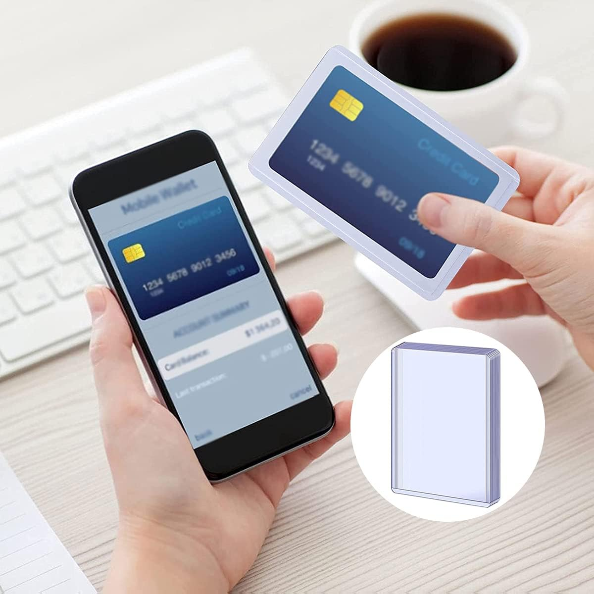 BEZANU Clear Card Protectors, 20 PCS Transparent Card Sleeves for Collecting Game Cards, Sports Cards (3 X 4 Inch) image number 5