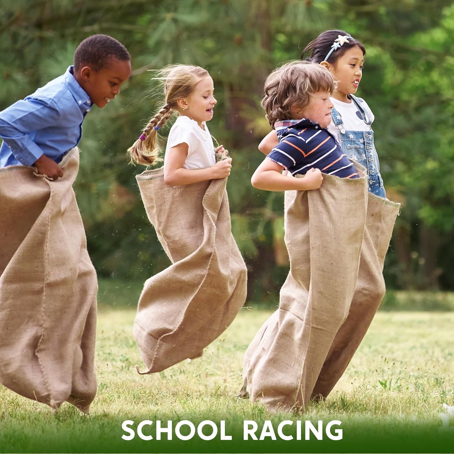 JOYIN 6 Pack Large Burlap Potato Sack Race Bags, 39" X 25" Potato Sacks Racing Bags for Kids & Adults,Outdoor Play, Family Reunion, Outdoor Picnic Party, outside Yard Lawn Easter Carnival Games