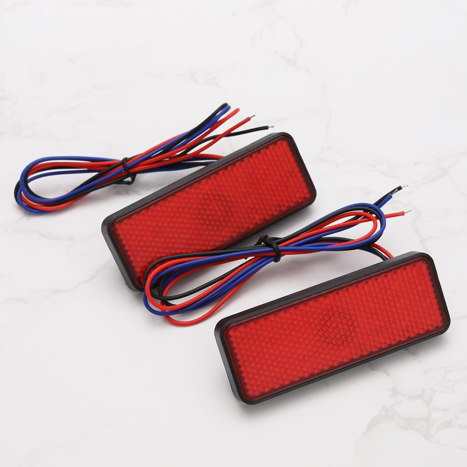 SING F LTD 2PCS Red 12V 24 LED Motorcycle Tail Light Turn Signal Light Rectangle LED Reflector Tail Brake Light Stop Lamp of Motorcycles/Scooters/Atvs/Bicycles/Tricycles image number 4