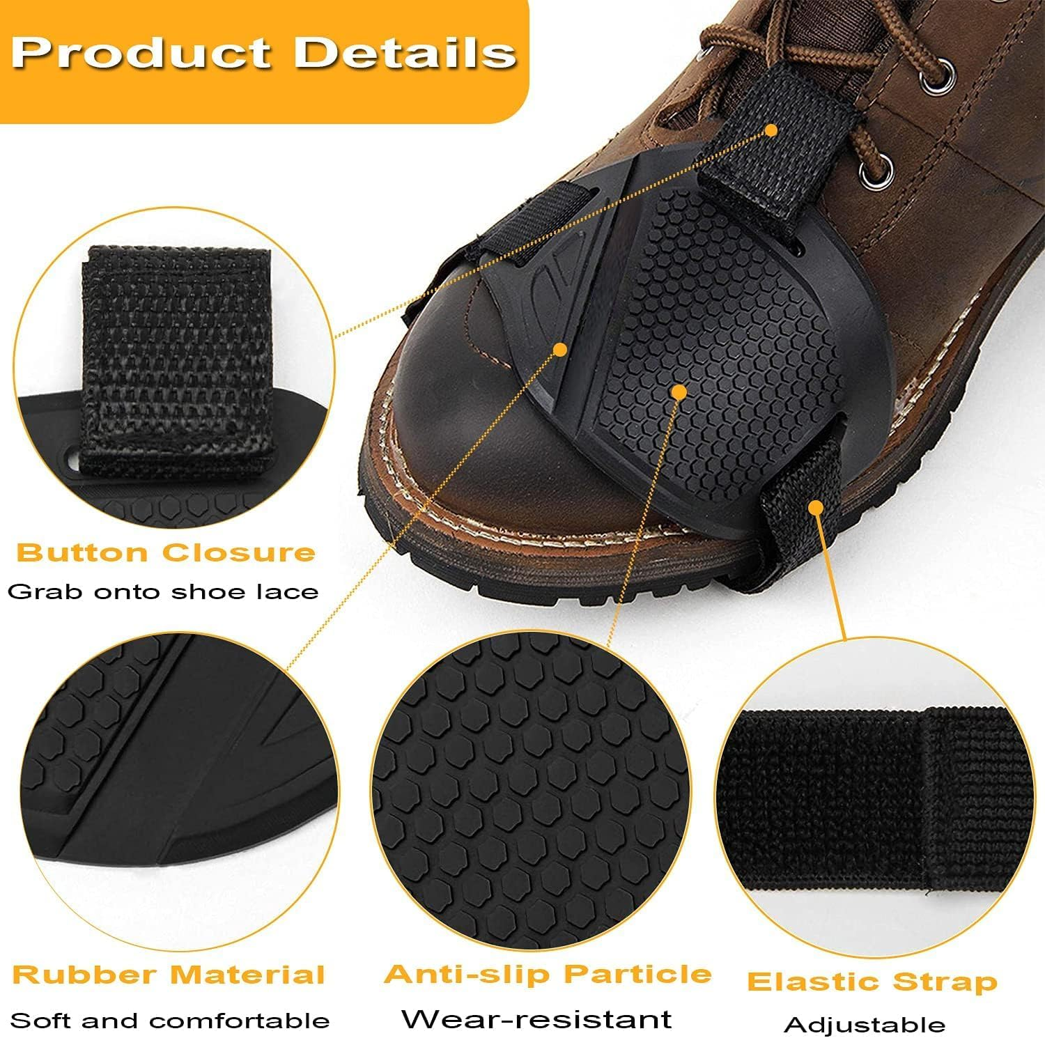 Motorcycle Motorbike Shift Pad, Motorbike Shoes Protector Cover, Anti-Slip Motorbike Shoe Boot Cover Protector, Rubber Motorcycle Clutch Cover, Protective Rubber Gear Shifter Guards, Black image number 5