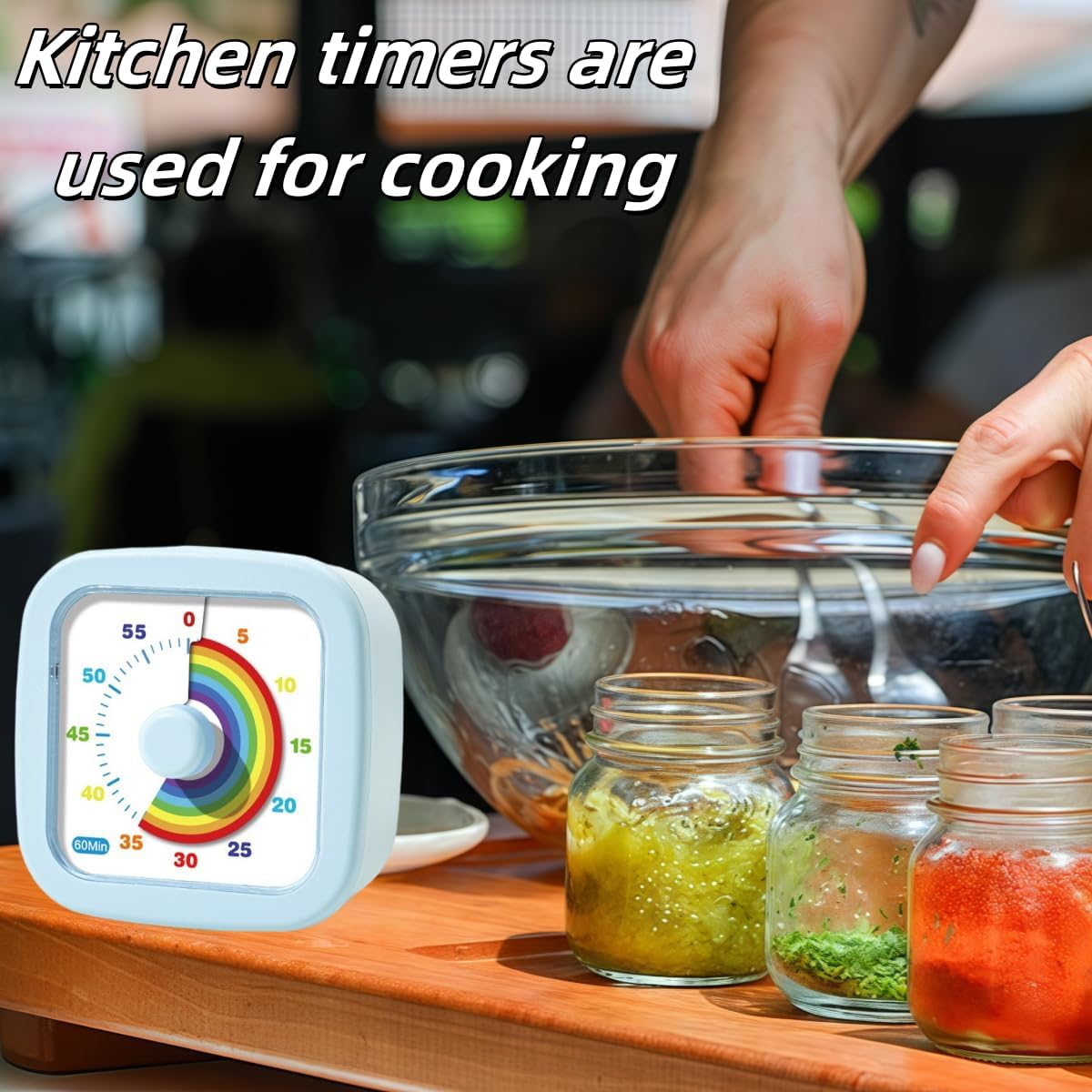 Kids Visual Timer Cute Rainbow - 60 Minute Countdown Timer Time Management for Kids and Adults, Timer for Cooking Classroom Meeting (Blue) - Purple image number 7