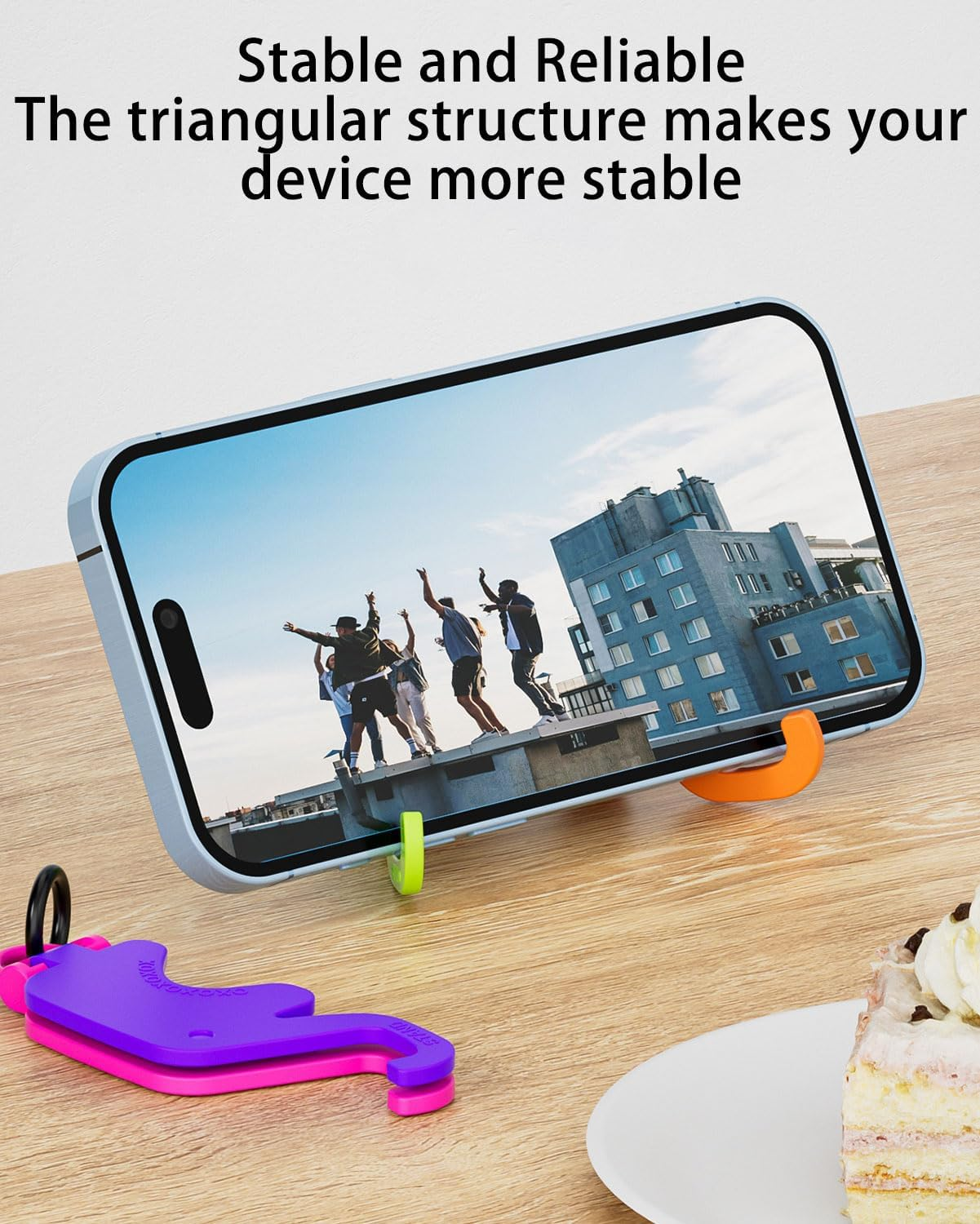 MYGLOAR Pack of 6 Mobile Phone Stands, Triangular Stand, Foldable Mobile Phone Stand, Universal Portable Stand, Compatible with Iphone 14 Pro Max 13 12 11 / Huawei/Galaxy S23 22 21 10 9, Redmi Note image number 5