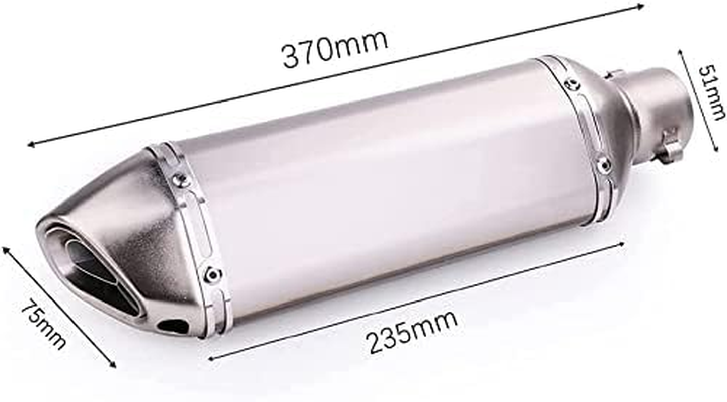 Motorcycle Exhaust Muffler 1.5-2"Inlet with Removable DB Killer for Street/Sport Motorcycles and Scooters with 38,51Mm Diameter Exhaust Pipes(Titanium)