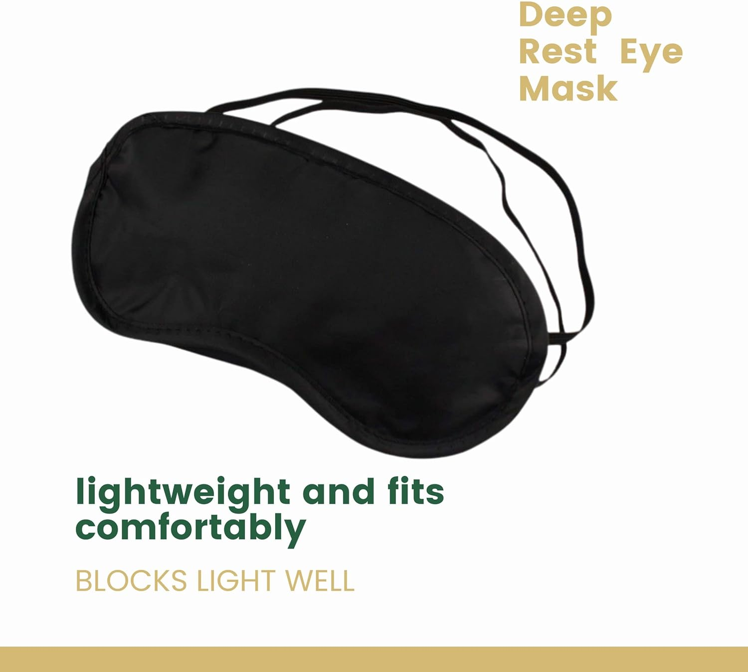 3Pcs Comfortable Soft Sleep Eye Mask Shade Cover Lightweight Sleeping Blindfold for Men and Women, Suitable for Travel Sleep or Party Supplies (Black) image number 6