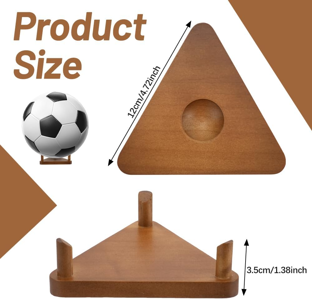 Zoyiancy 2Pcs Wooden Ball Display Stand,Wall Mount Ball Holder Stand, Ball Display Storage Rack for Football Basketball Volleyball Rugby Soccer Sport Ball (Brown) image number 5