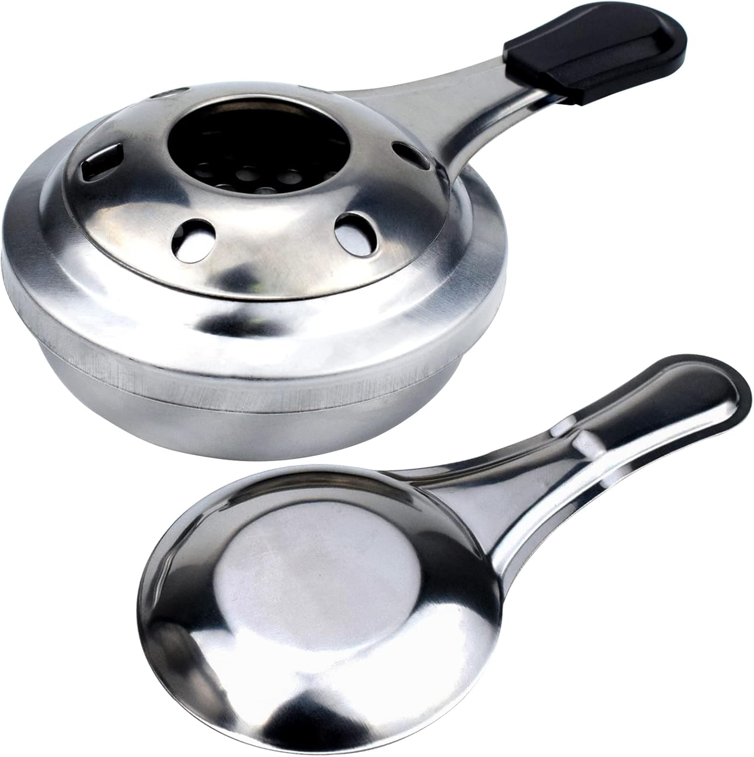 YUNFANG Mini Alcohol Stove, Frame Adjustable, Stainless Steel, Portable, Anti-Scalding Handle, Suitable for Fondue, Hotpot, Hiking, Camping