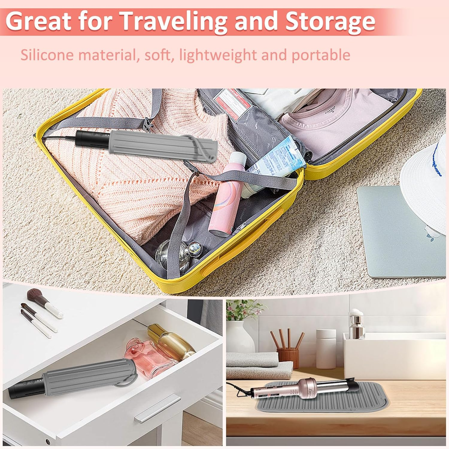 Quccefods Hairdressing Tools Silicone Heat Resistant Mat for Curling Irons, Hair Straighteners, Hair Styling Tools and Flat Irons image number 2