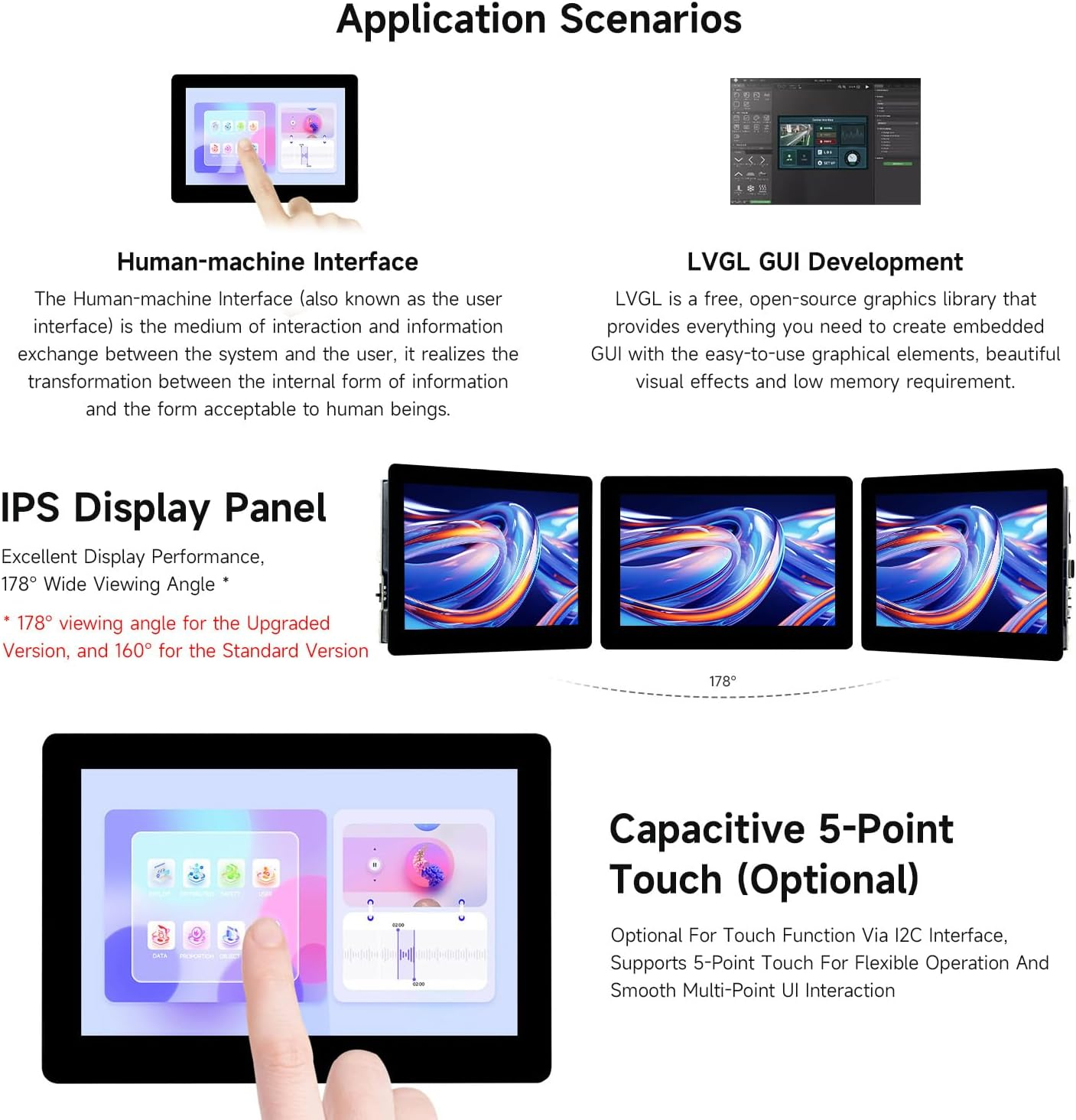 Waveshare ESP32-S3 5Inch Display Development Board, 800&times;480, 32-Bit LX7 Dual-Core Processor, up to 240Mhz Frequency, Supports WI-F & Blue-T, with Onboard Antenna, No Touch image number 3