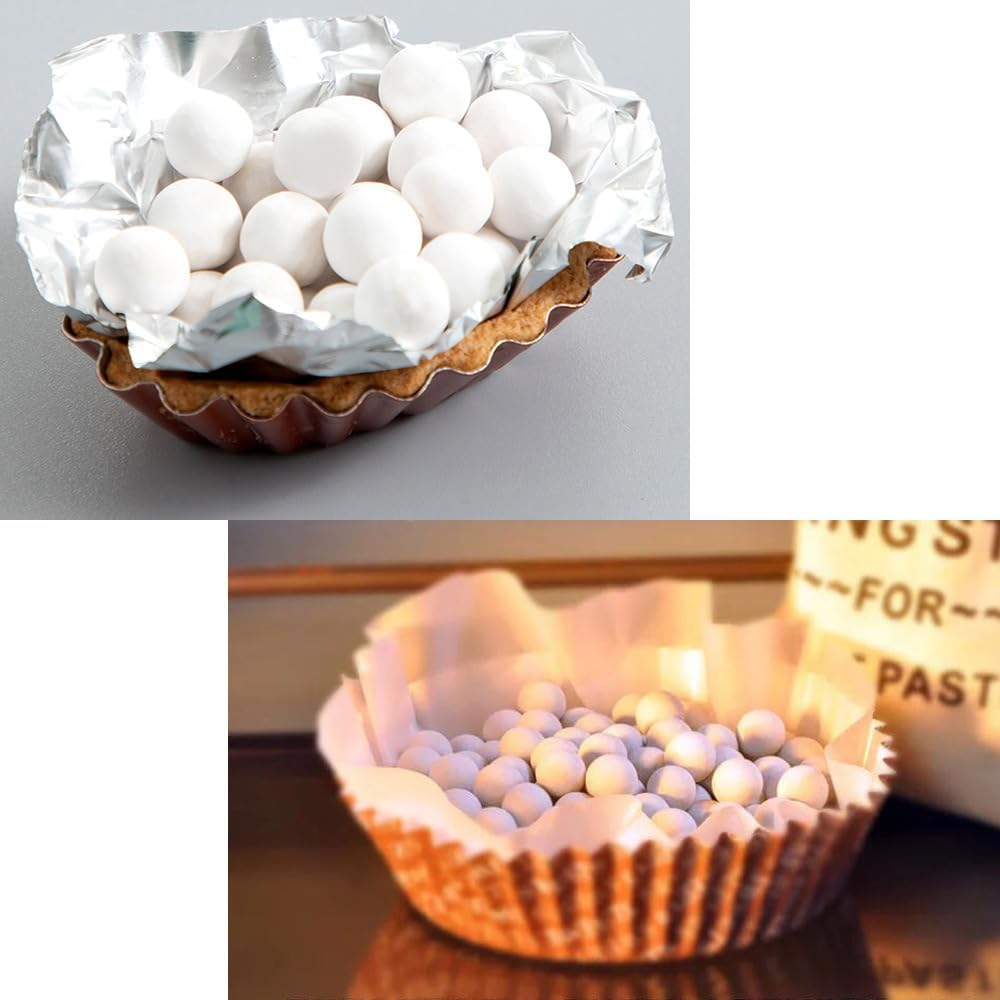 10Mm Ceramic Pie Weights with Cotton Bags, Reusable Pie Weights for Baking, Natural Ceramic Baking Beans 500G image number 3
