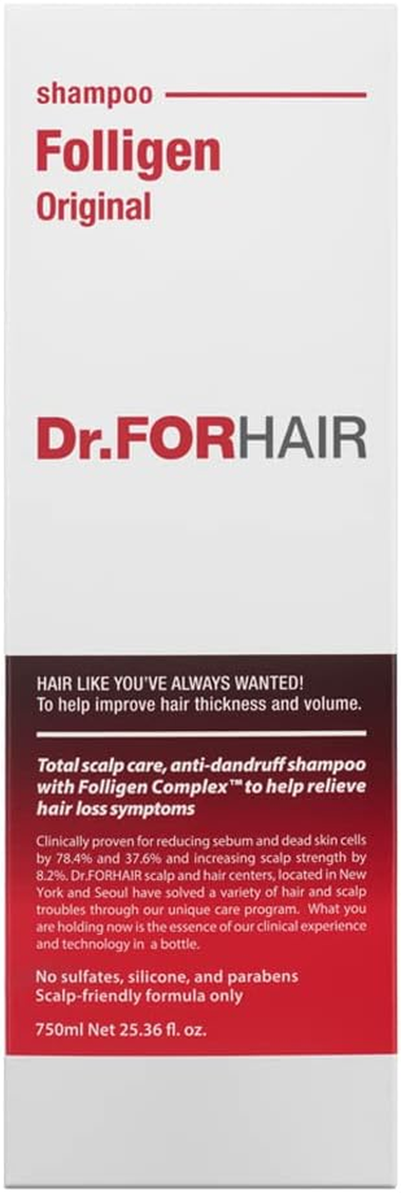 Dr.Forhair Scalp Strengthening Folligen Shampoo 750 Ml/16.91 Fl.Oz. | Hair Strengthening Shampoo with Biotin and Ceramide | No.1 Korean Scalp Care | for Thinning Hair | Hypoallergenic image number 4