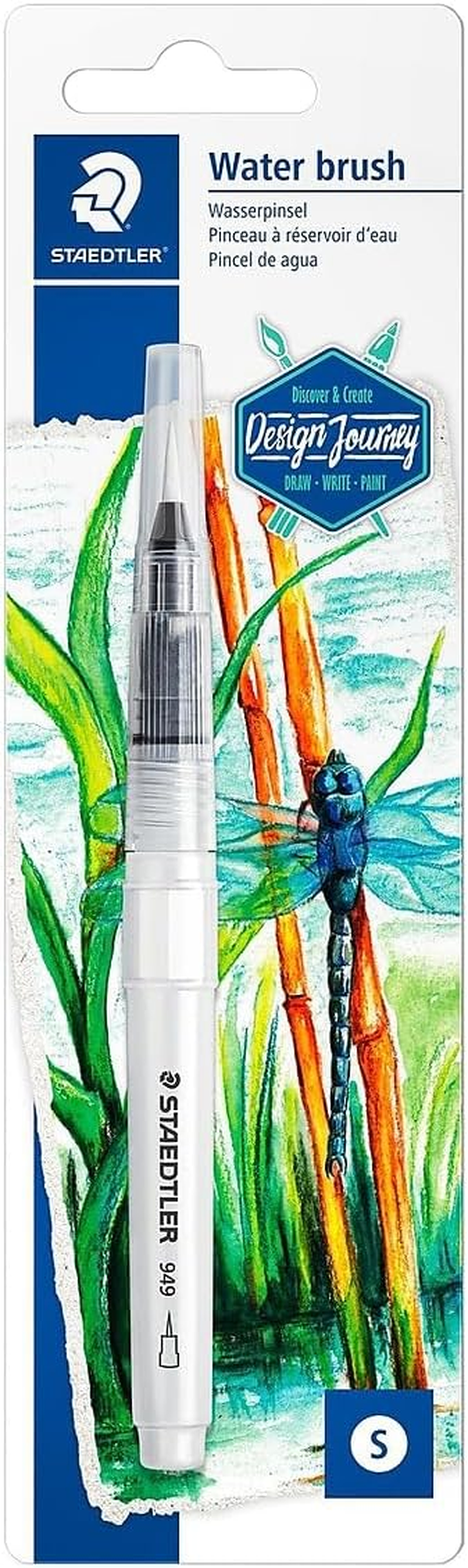 STAEDTLER 949-SBK4-C Design Journey Water Brush for Watercolour Painting (Pack of 4 Assorted Brushes) image number 3