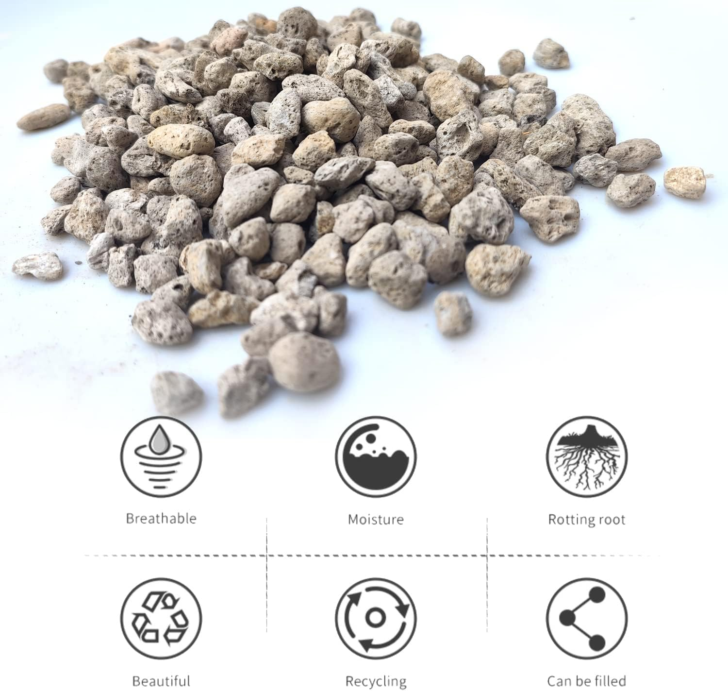 Organic Pumice for Bonsai and Horticultural 100% Natural (1 Gallons, 1/2 Inch) image number 3