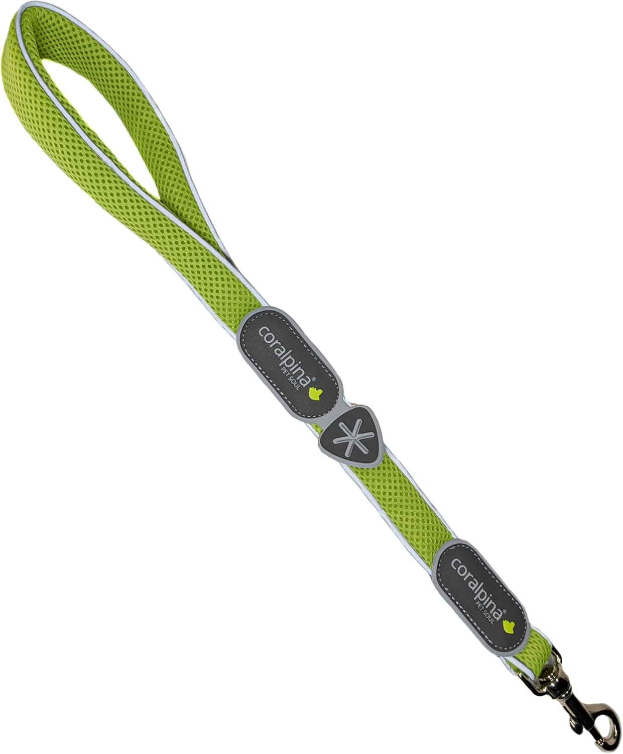 Coralpina - Cinquetorri Simple and Durable Dog Lead with Reflective Parts and Padded Handle with Ring for Bag Holder, Dark Black, Size 4/6