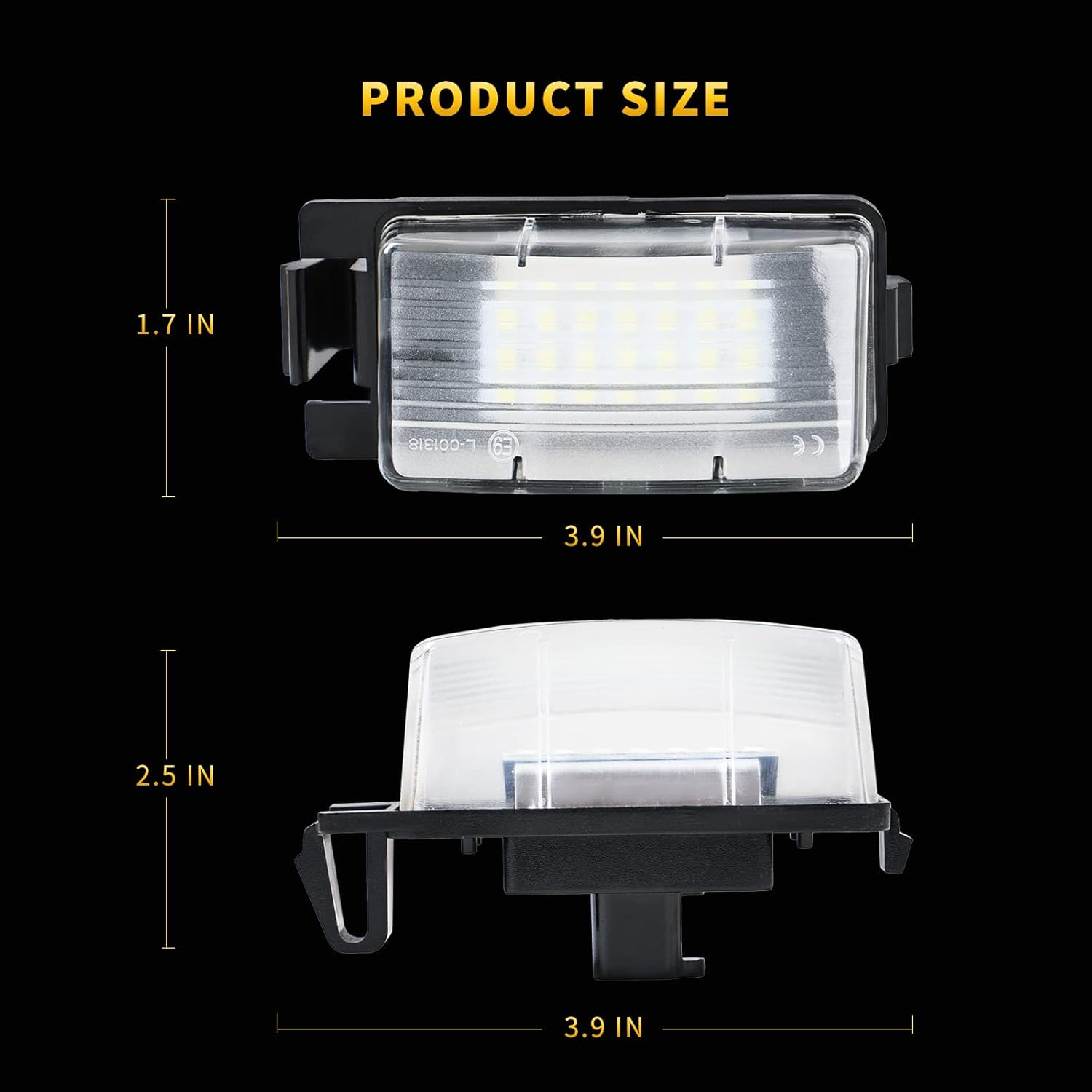 LED License Plate Light for Nissan 350Z 370Z GT-R Versa Cube Leaf & Infiniti G25 G35 G37 Q40 Q60 Tag Lamp Assembly, 6000K White 2PCS image number 4