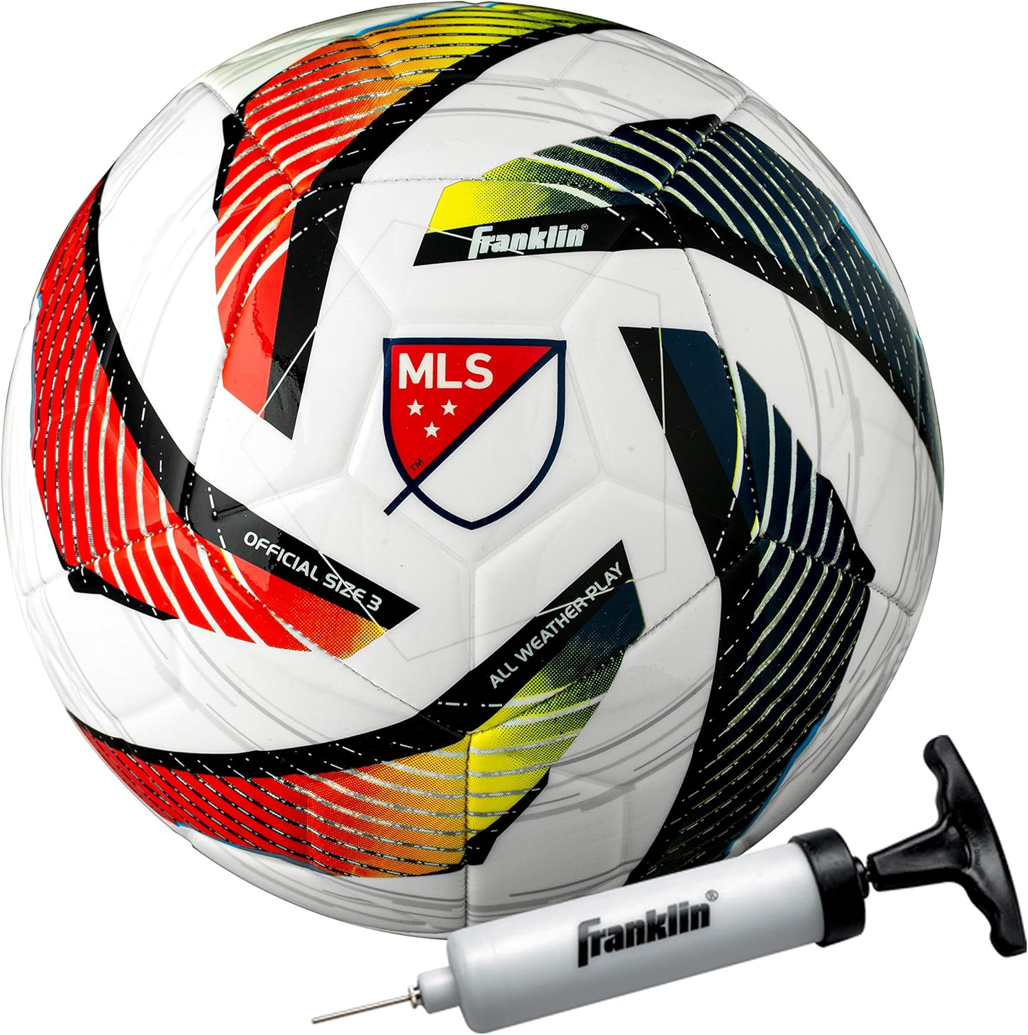 Franklin Sports MLS Tornado Soccer Ball - Soft Cover - Official Size and Weight Soccer Ball - Air Pump Included image number 3