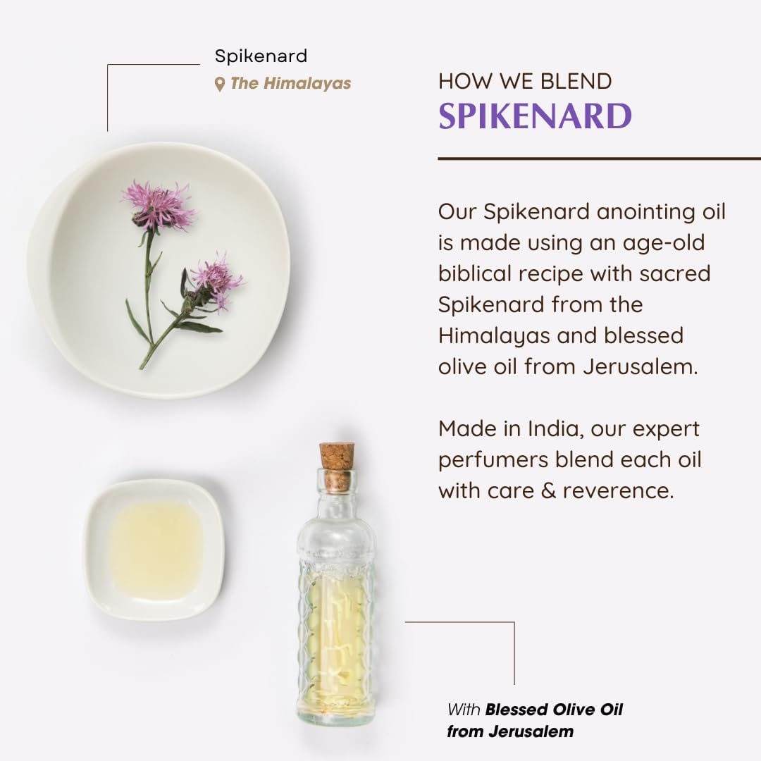 Spikenard Anointing Oil 9Ml (0.3 Fl Oz.)| Blessings from the Holy Lands | Blessed from Jerusalem with Biblical Spices | Natural Ingredients | Holy Oil for Prayer and Protection image number 4