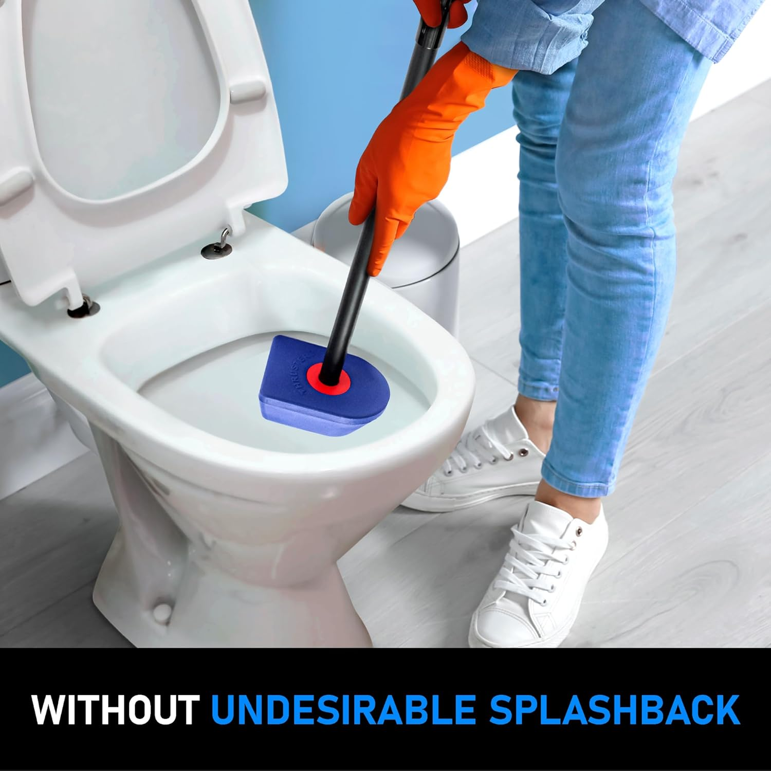 Thruster Toilet Plunger &ndash; Unblocks Horseshoe-Shaped Toilets Fast | No Splash | Heavy-Duty Seal | Designed for Modern UK -AU Toilets image number 3