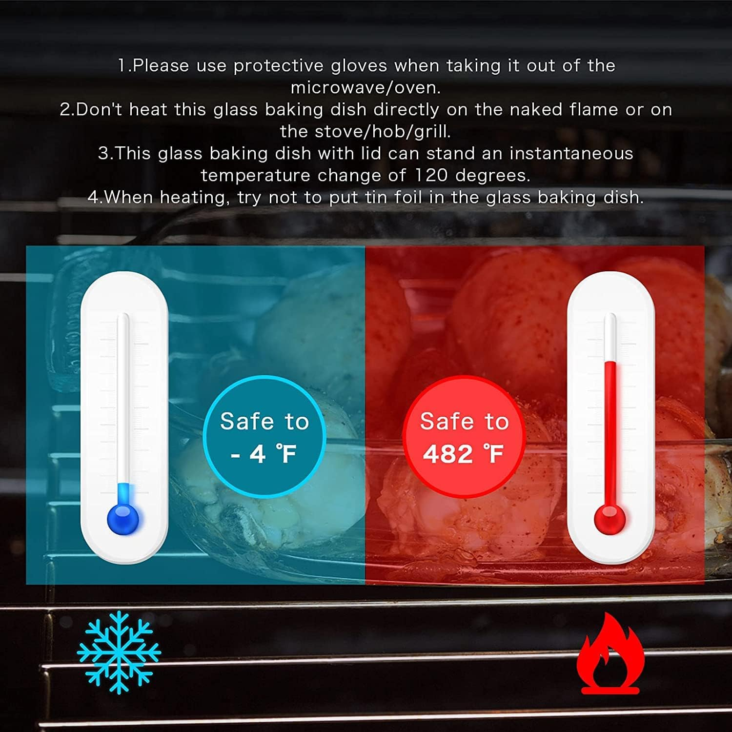 Clear Glass Baking Dish for Oven 2.6 Quart, Glass Baking Dish Rectangular for Cooking Oven Glass Bakeware Clear Glass Baking Dish with Handles Oblong Glass Casserole Dish image number 1