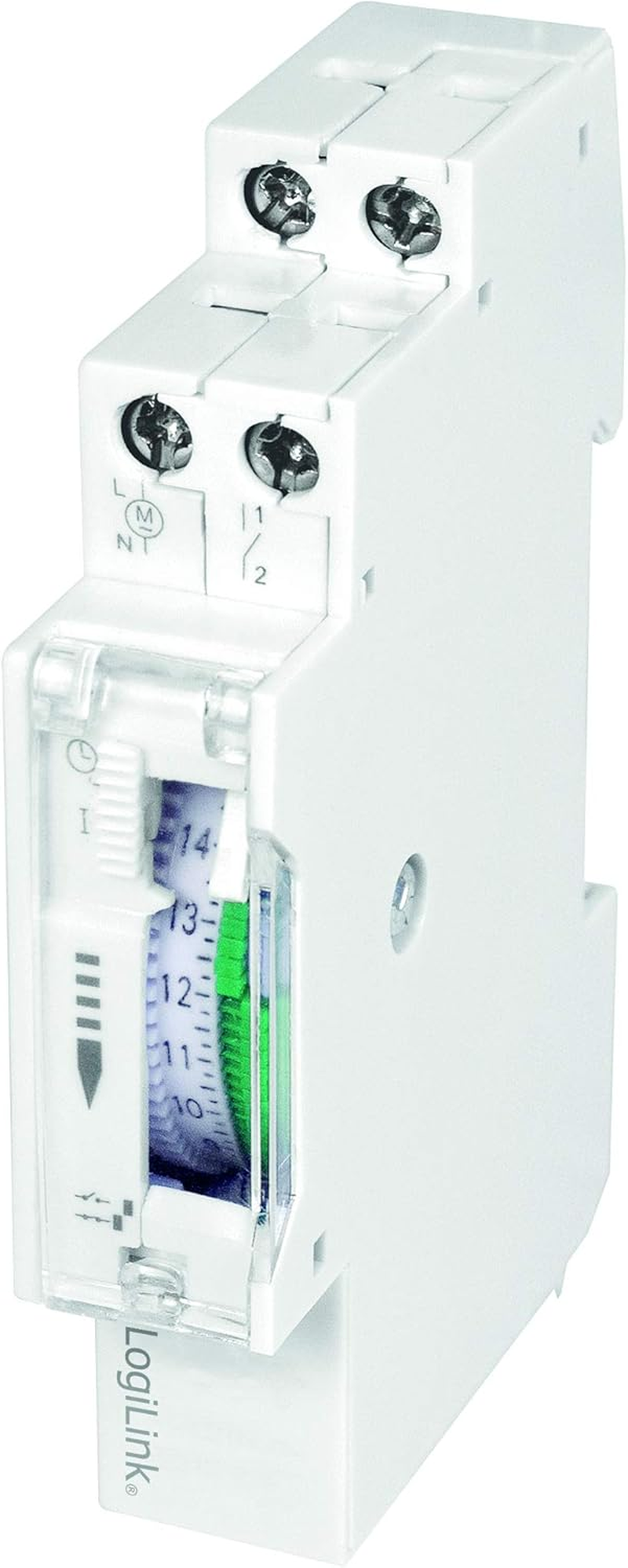 Logilink ET0009 Din-Rail Mechanical Timer for Easy Switching of E.G. Neon Lights, Water Heaters, Lanterns, Irrigation Systems, Etc, IP20 Protection, Multi-Coloured, 138Mm image number 4