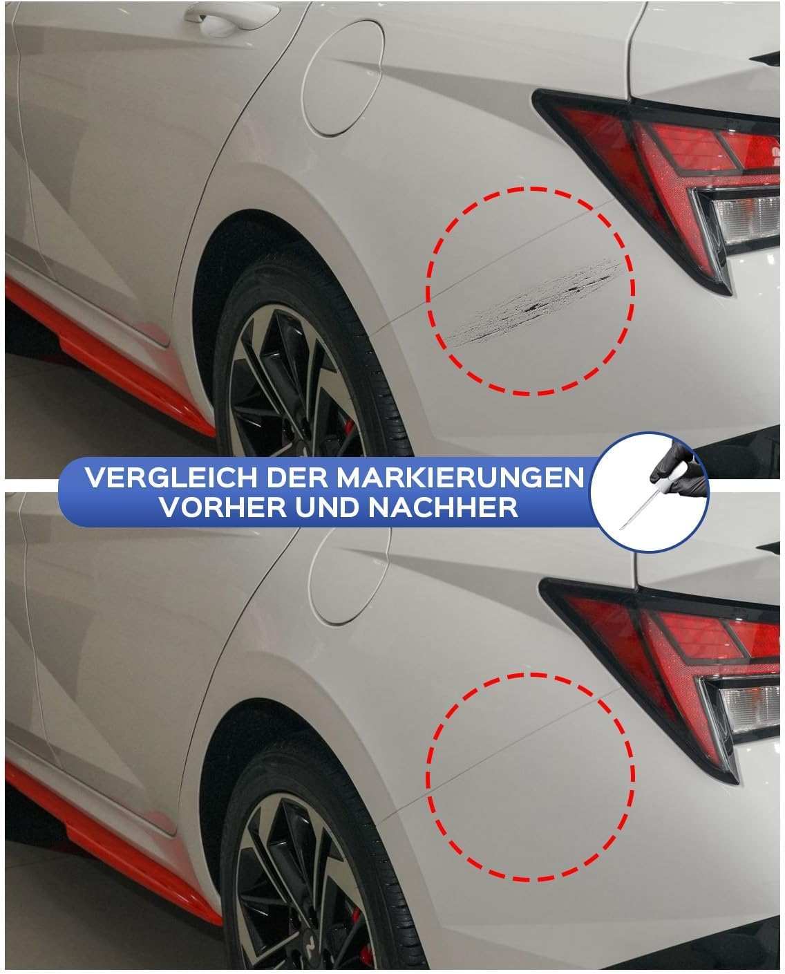 SAW Atlas White/Lunar White Touch up Paint for Hyundai Exact Match - Touch up Scratches and Chips image number 4