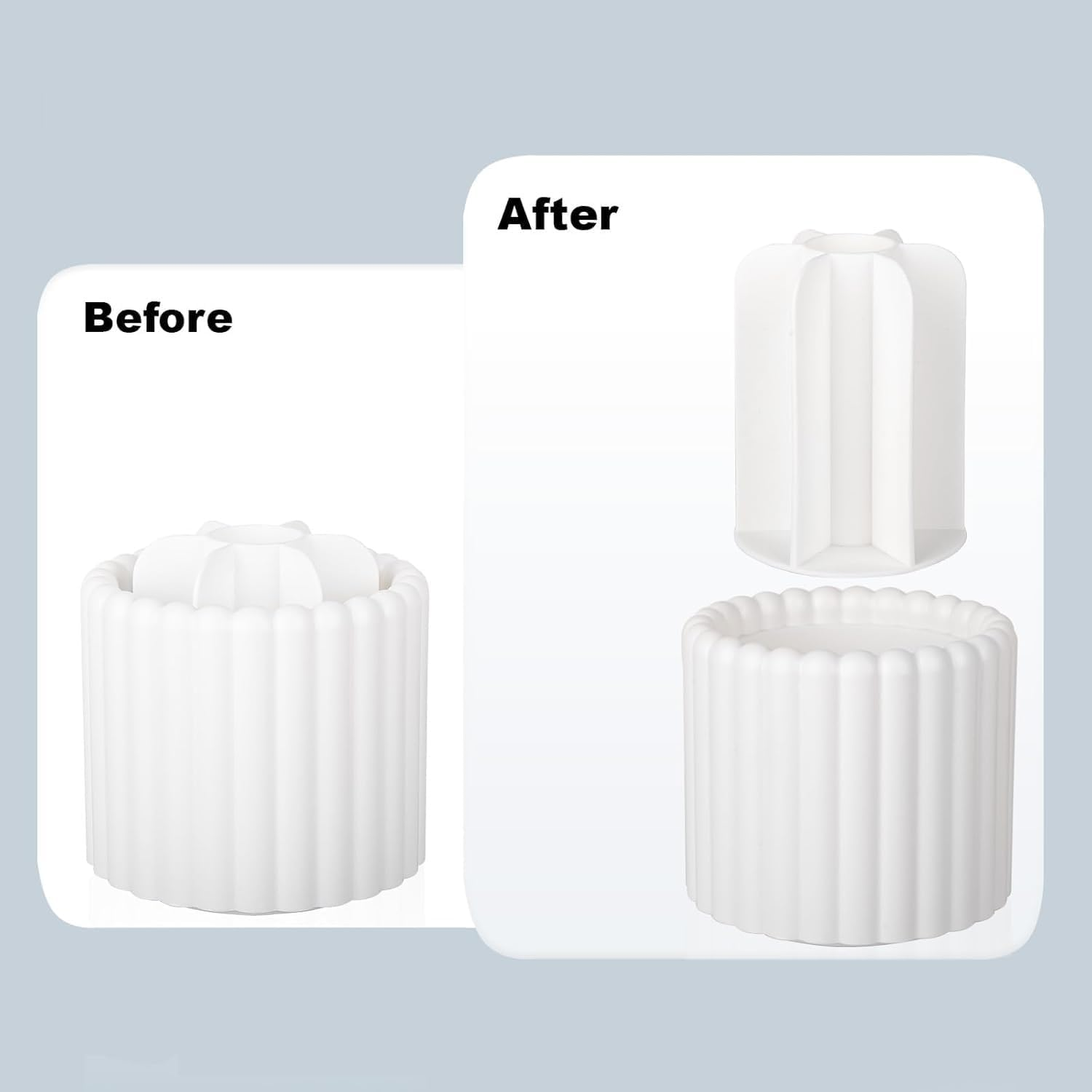 360 Rotating Makeup Brush Holder 7 Slots Make up Brush Organizer Removable Spinning Cosmetic Brushes Storage Pen Holder for Vanity, Dresser, Desk (White, 13.21 * 12.95CM) image number 1